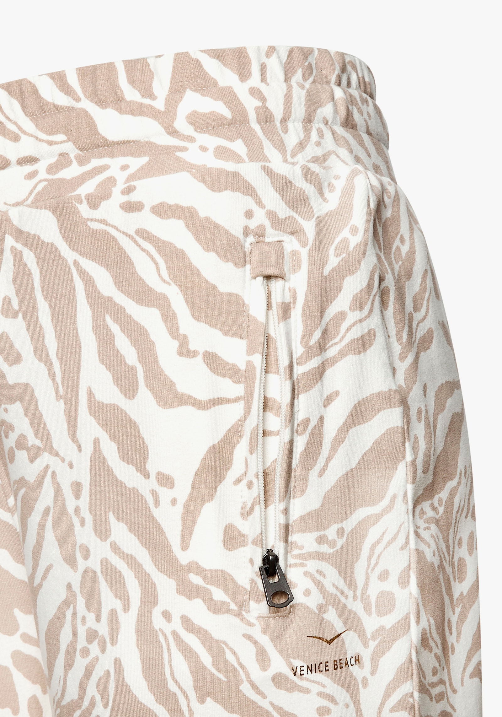Venice Beach Sweathose - creme-taupe bedruckt