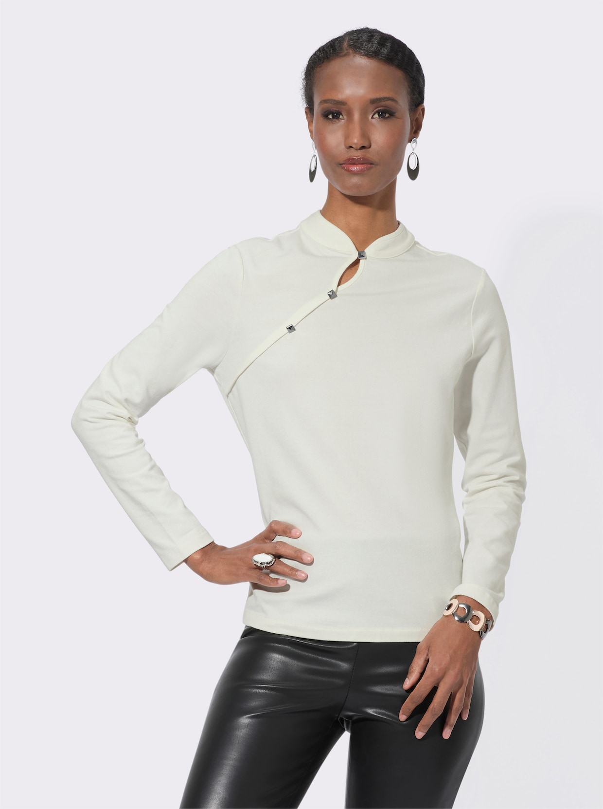 Langarmshirt - ecru