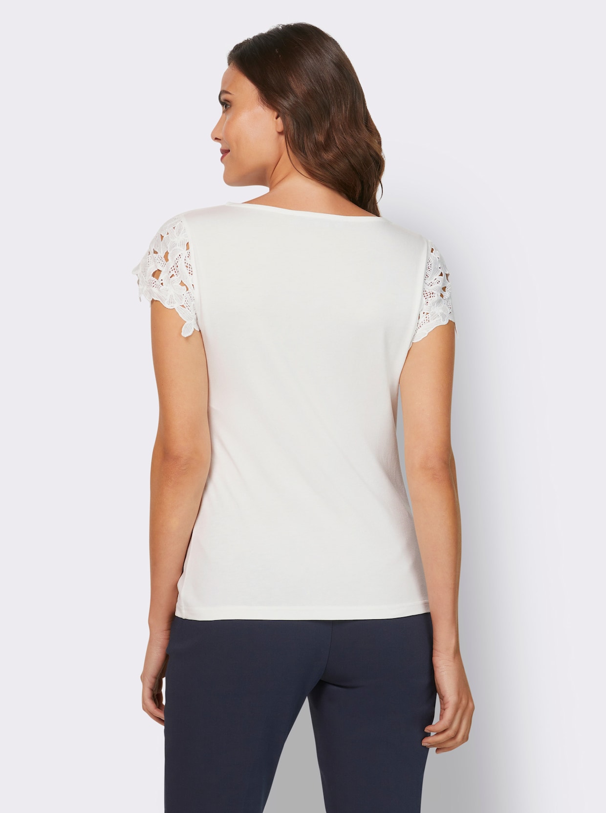 heine Shirt met V-hals - ecru