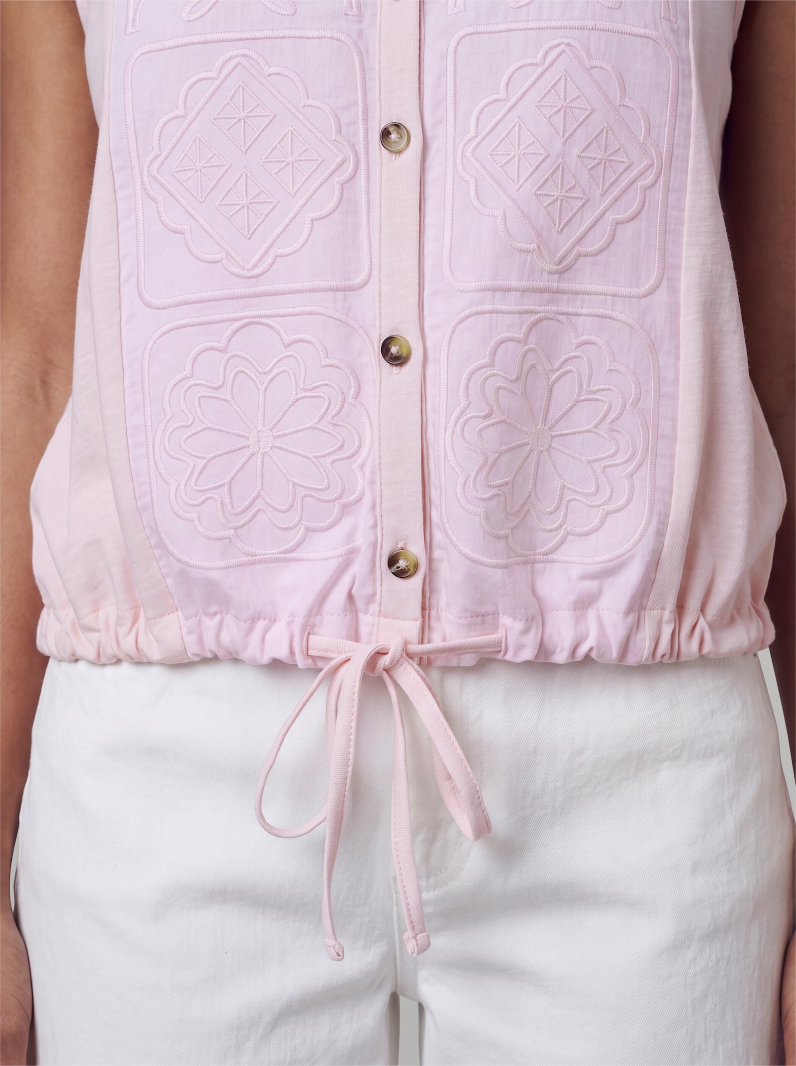 heine Blusenshirt mit Spitzeneinsatz - hellrosé