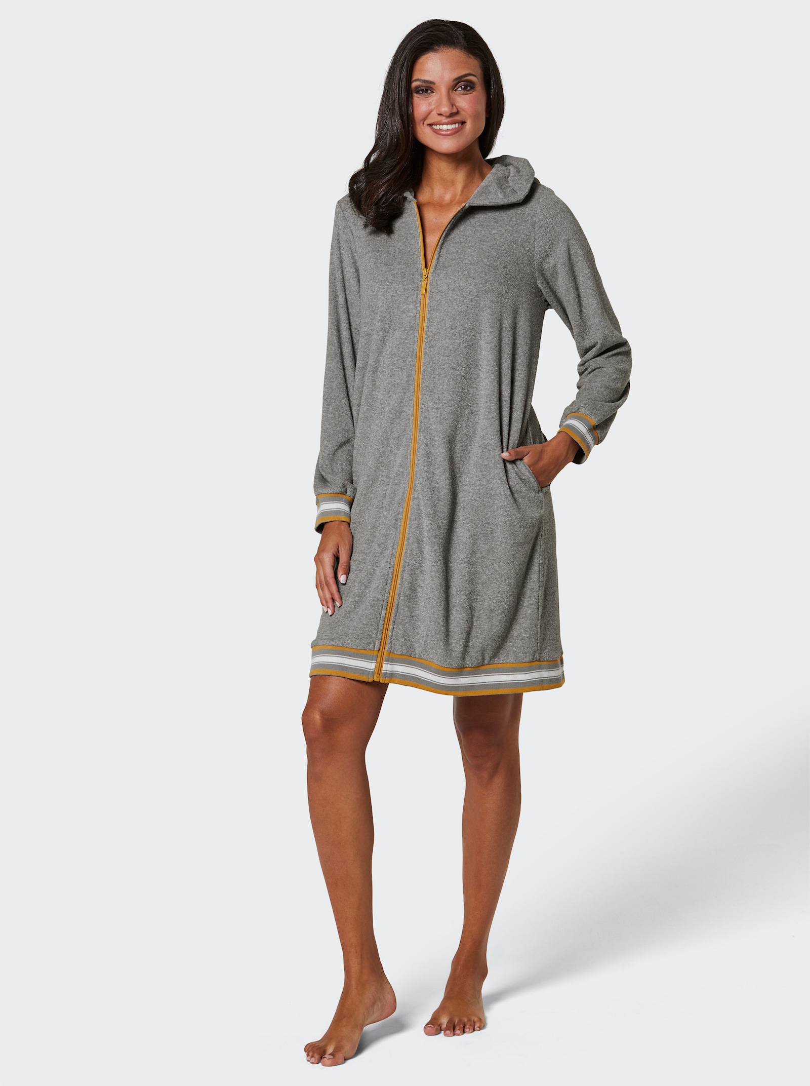 feel good Badjas - grafiet gemêleerd