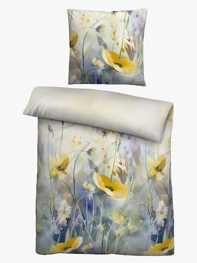 Biberna Bettwäsche - gelb-bedruckt