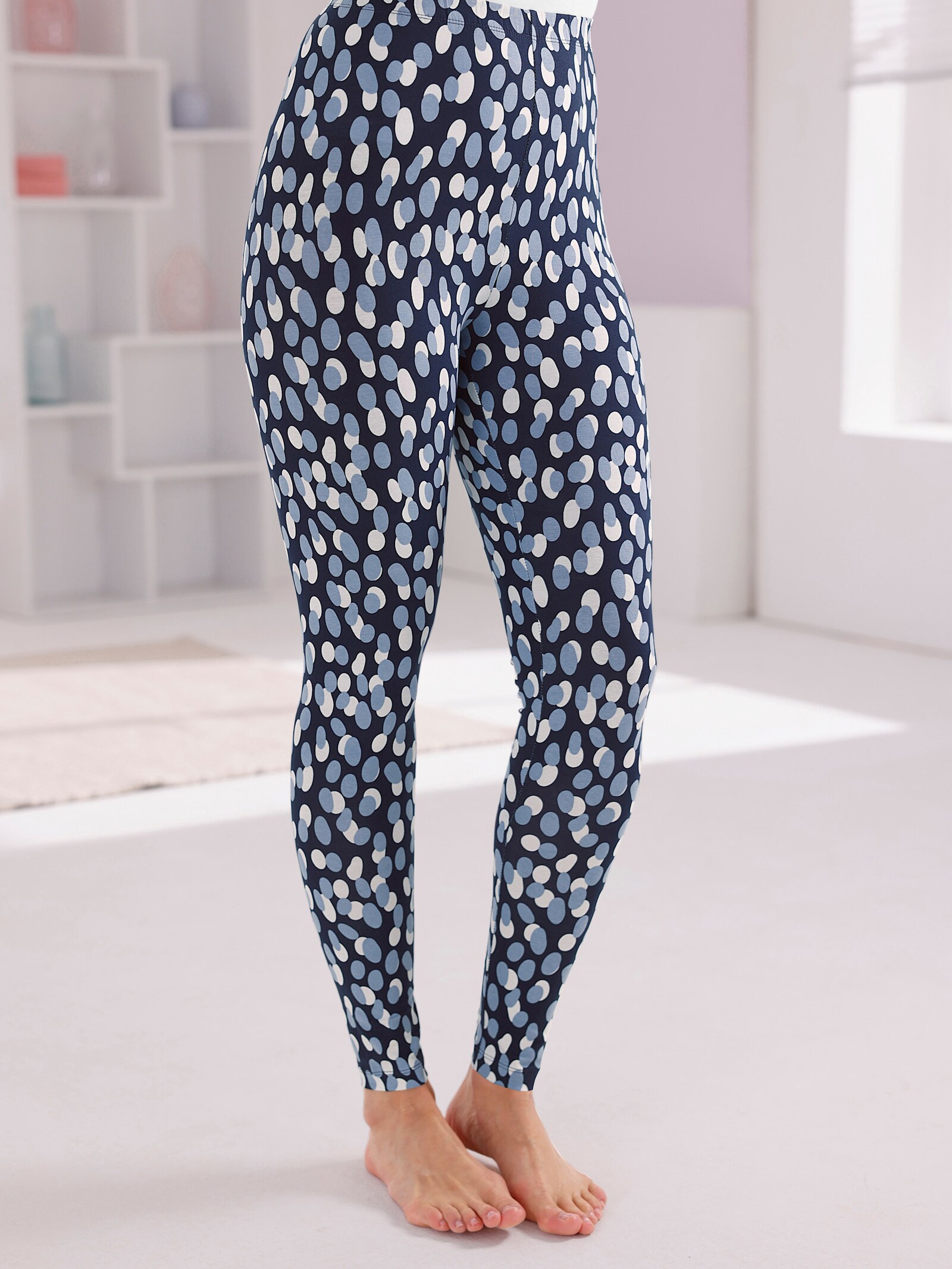 feel good Leggings mit Tupfenmuster - marine-bleu-bedruckt