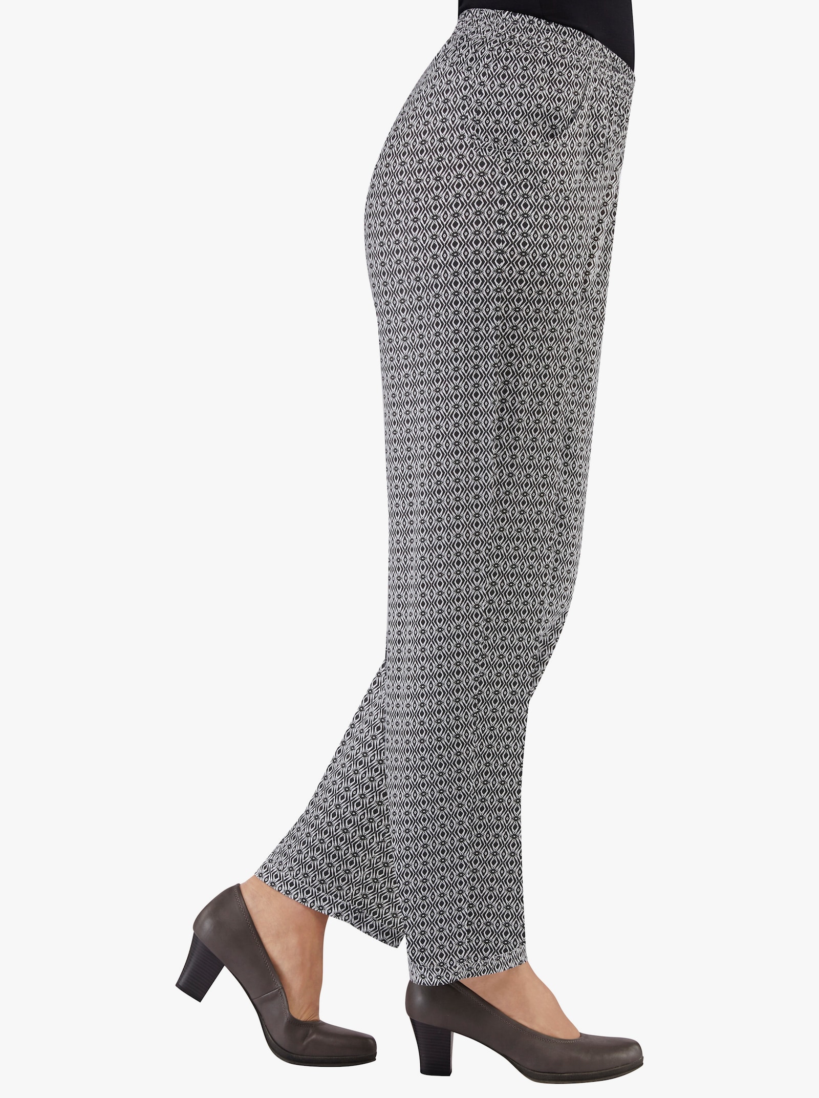 Schlupfhose mit Viskose-Anteil - schwarz Raute