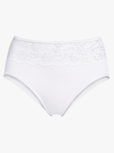 wäschepur Slip mit Spitzen-Einsatz - weiß