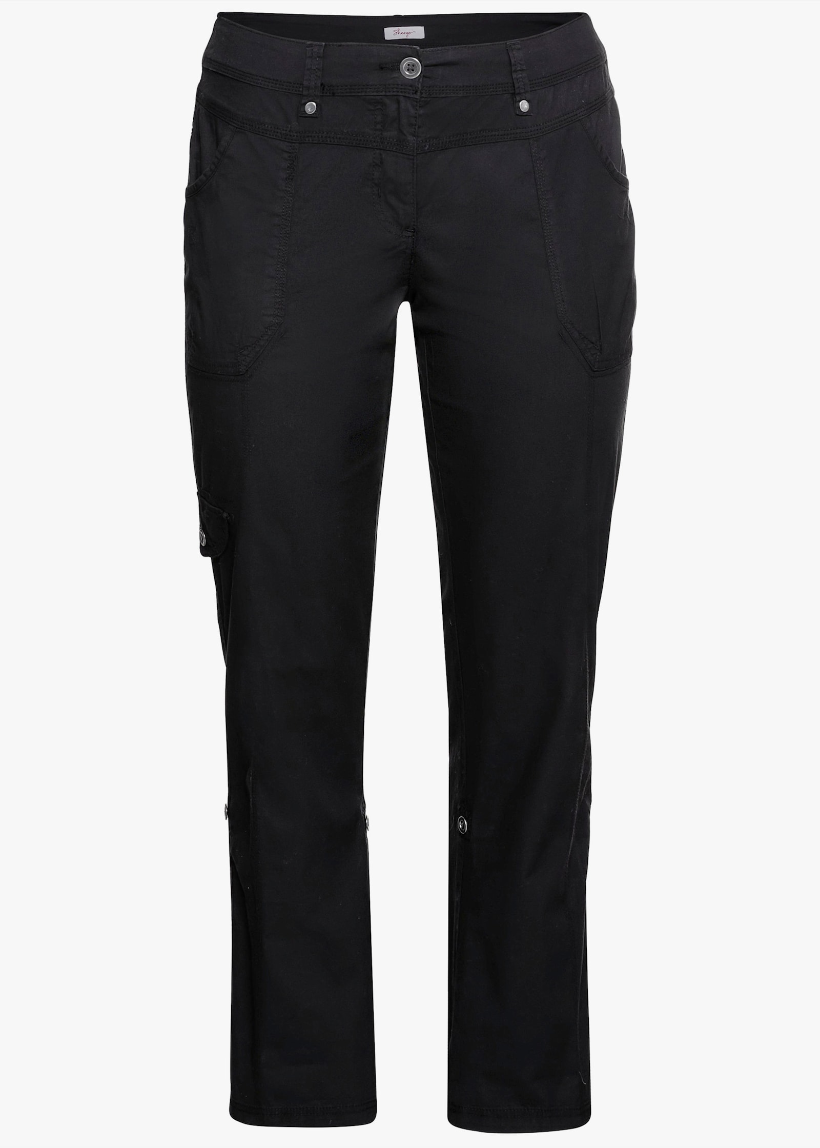 sheego Cargohose mit Krempelfunktion - schwarz