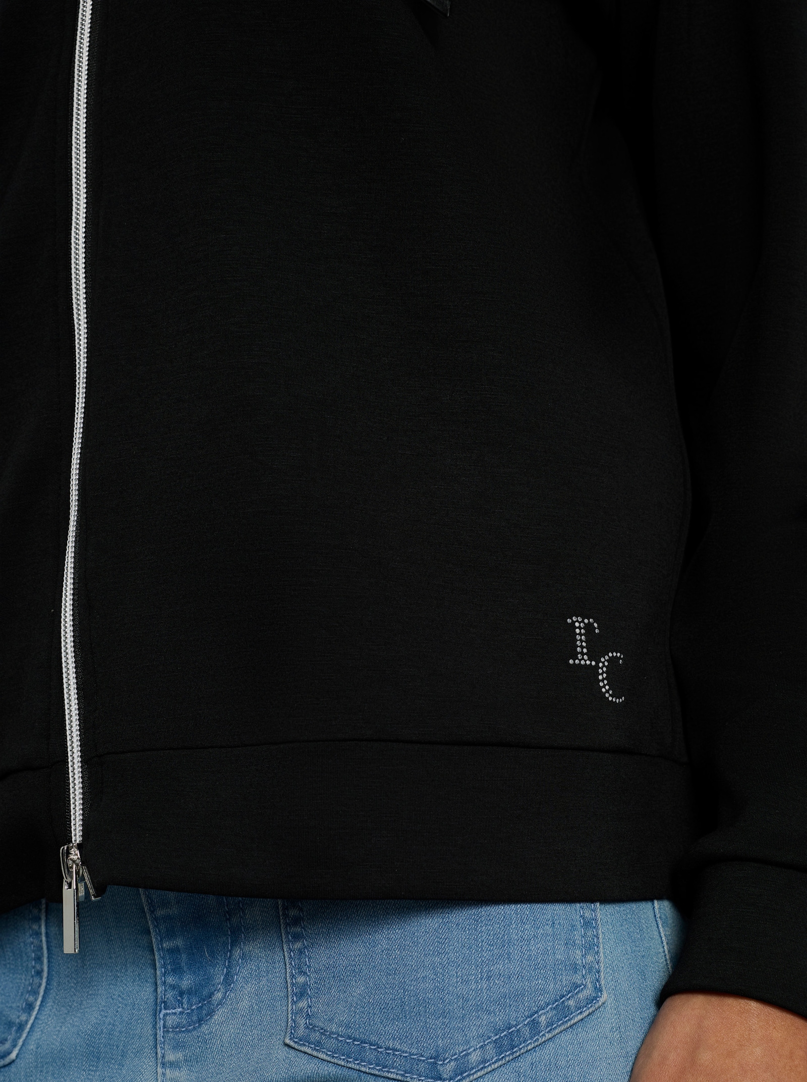 heine Sweatjacke mit Modal - schwarz