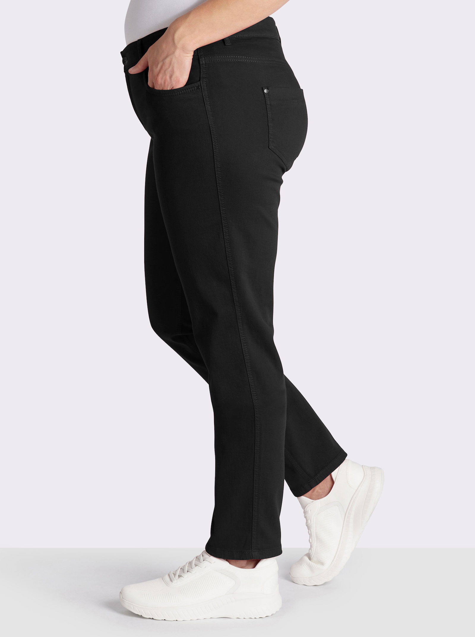 Ascari Stretch-Jeans in Röhren-Form - schwarz