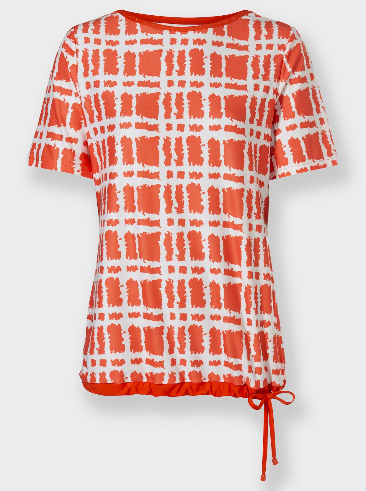 Shirt - orange-ecru-bedruckt