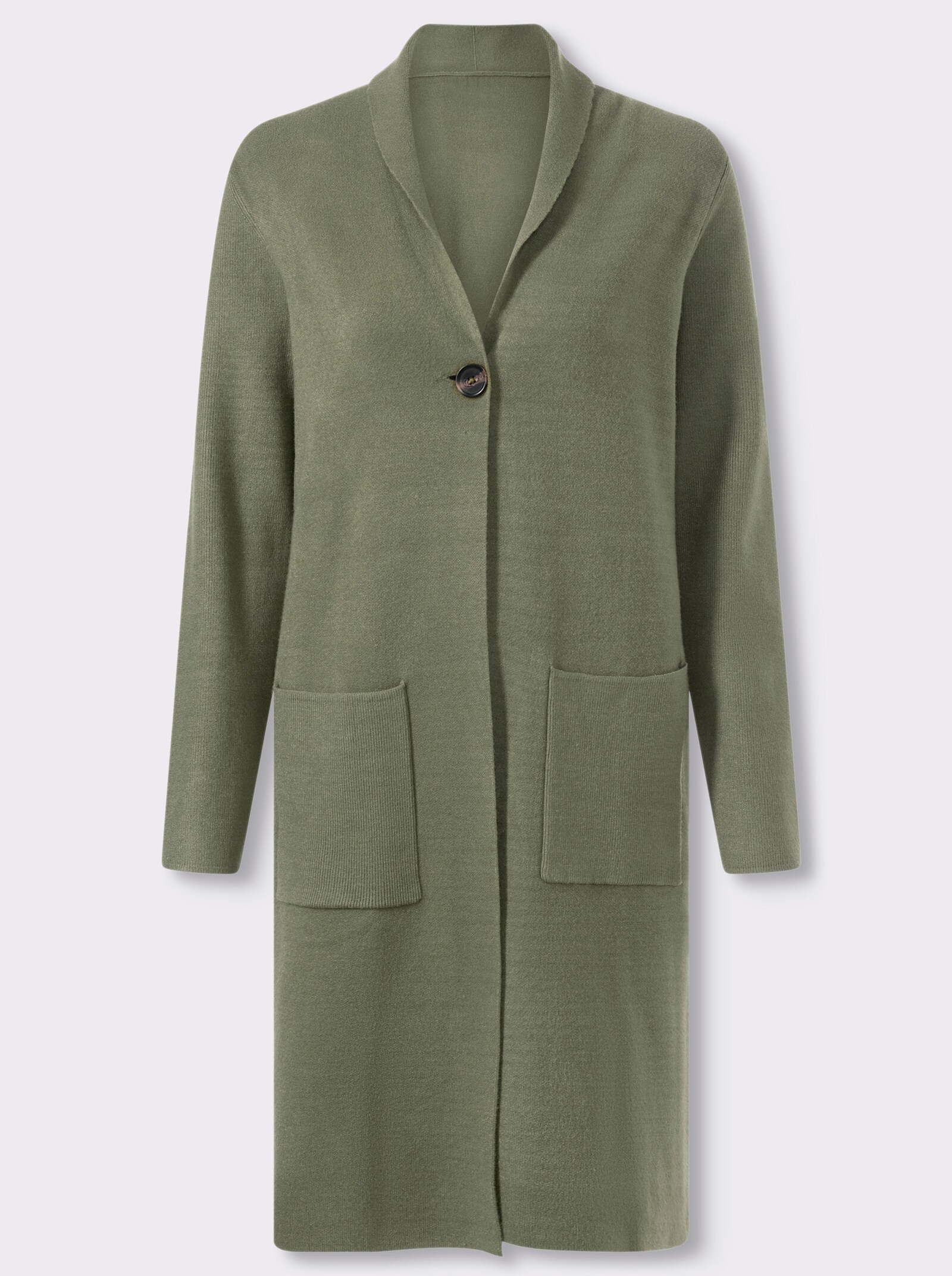 heine Strickjacke im Jacquard-Strick - khaki