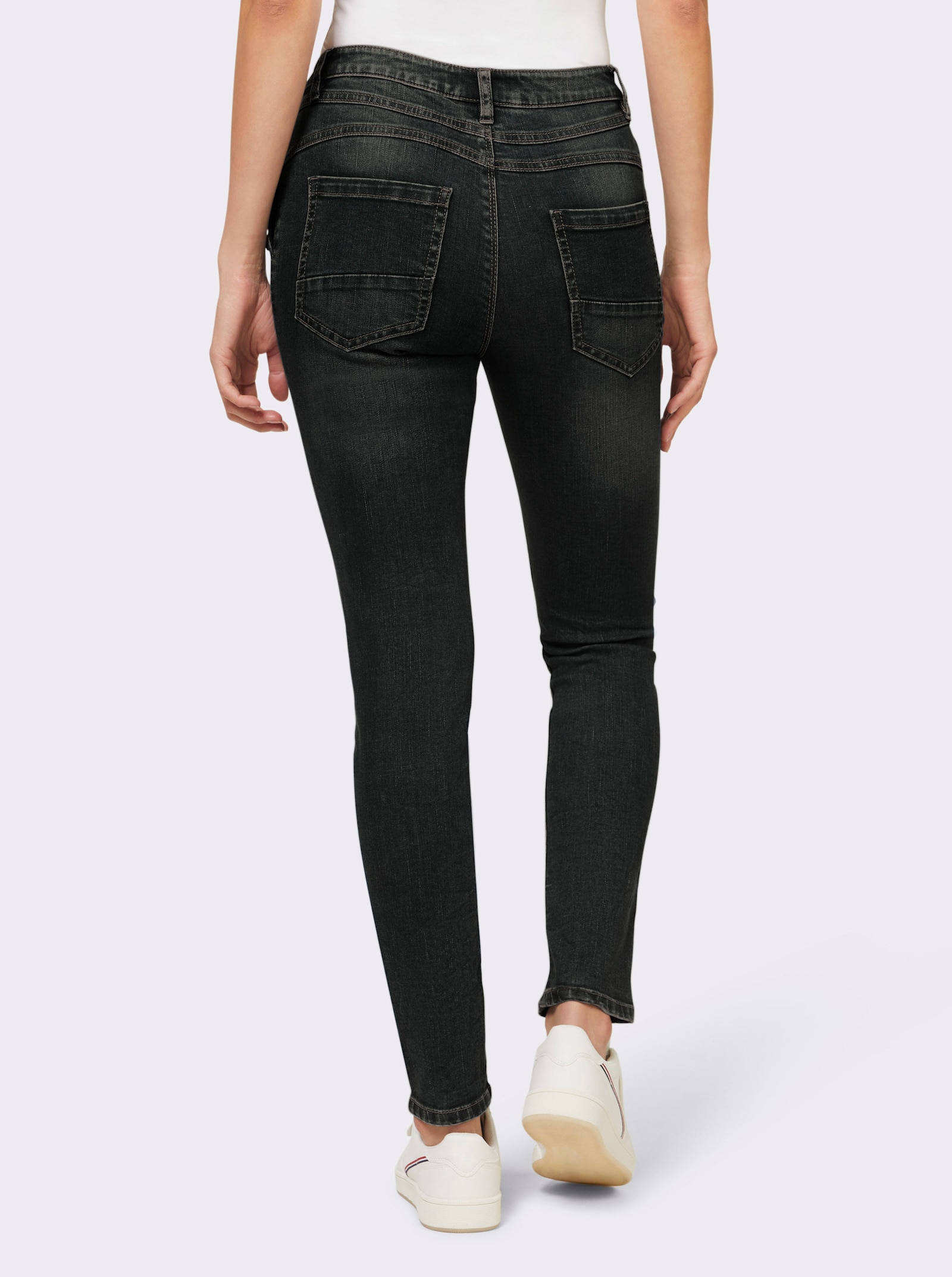 heine Jeans in Crinkle-Optik - black denim