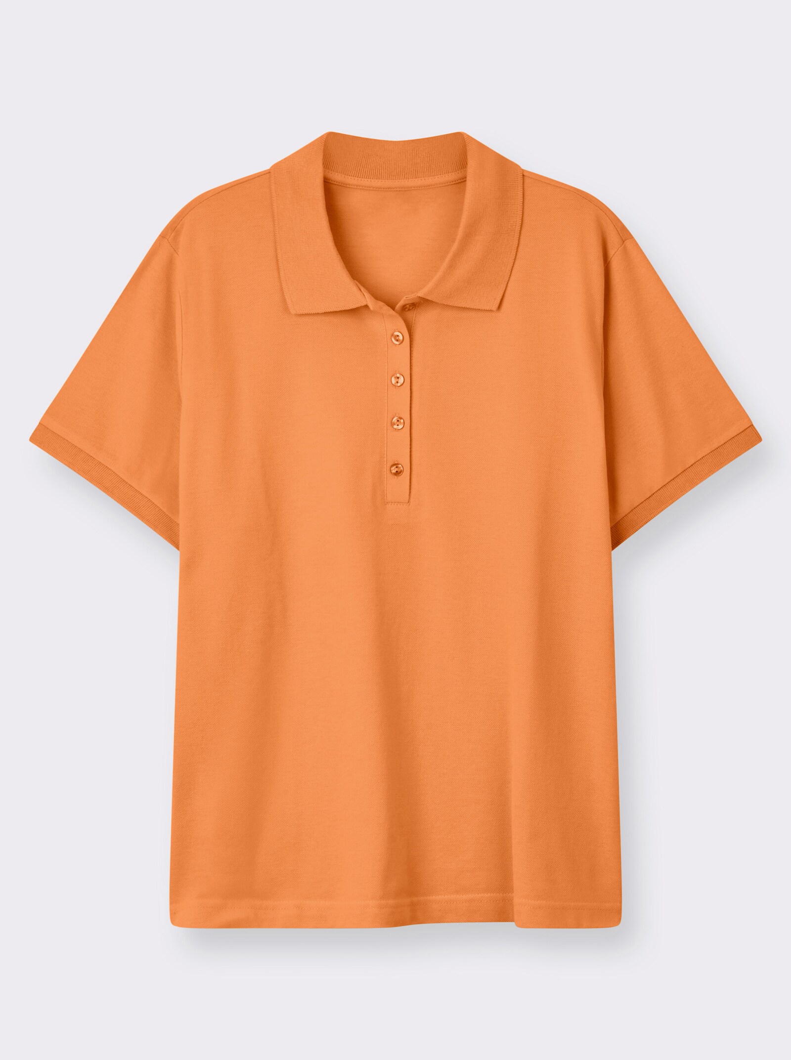 Poloshirt mit Seitenschlitzen - mandarine