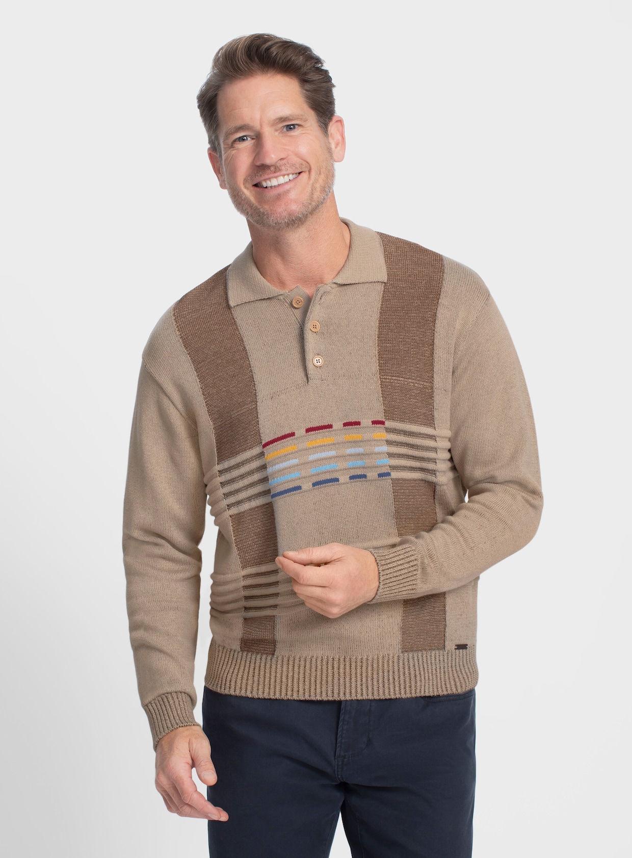 Marco Donati Polopullover - beige-meliert