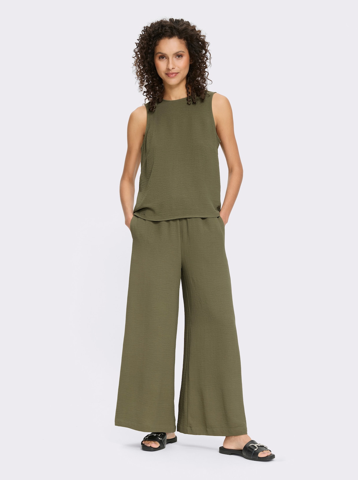 heine Blusentop und Hose - khaki