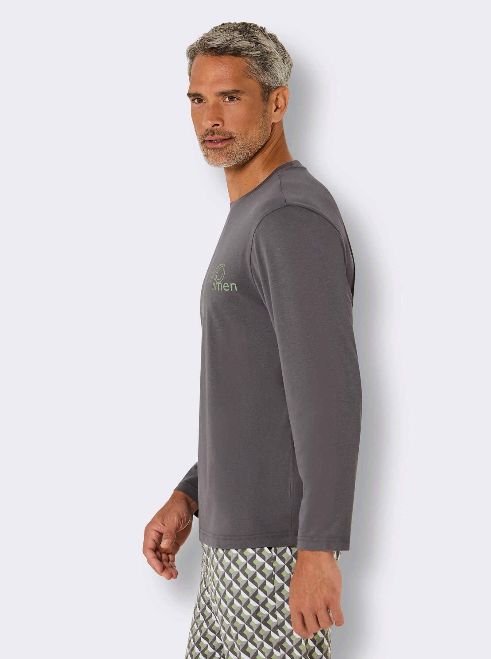 wäschepur men Schlafanzug-Shirt - anthrazit
