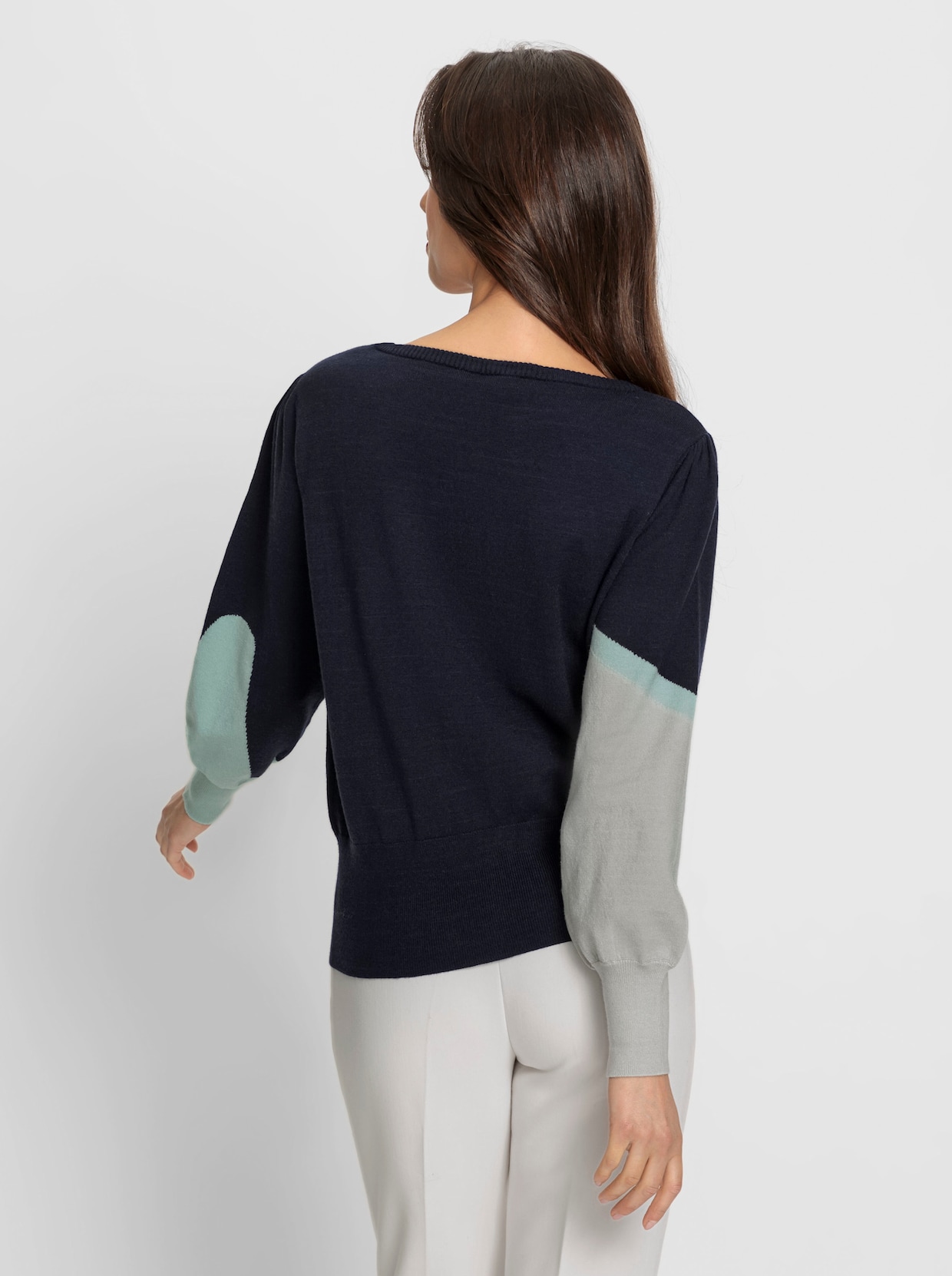 heine Pull - marine-gris clair à motifs