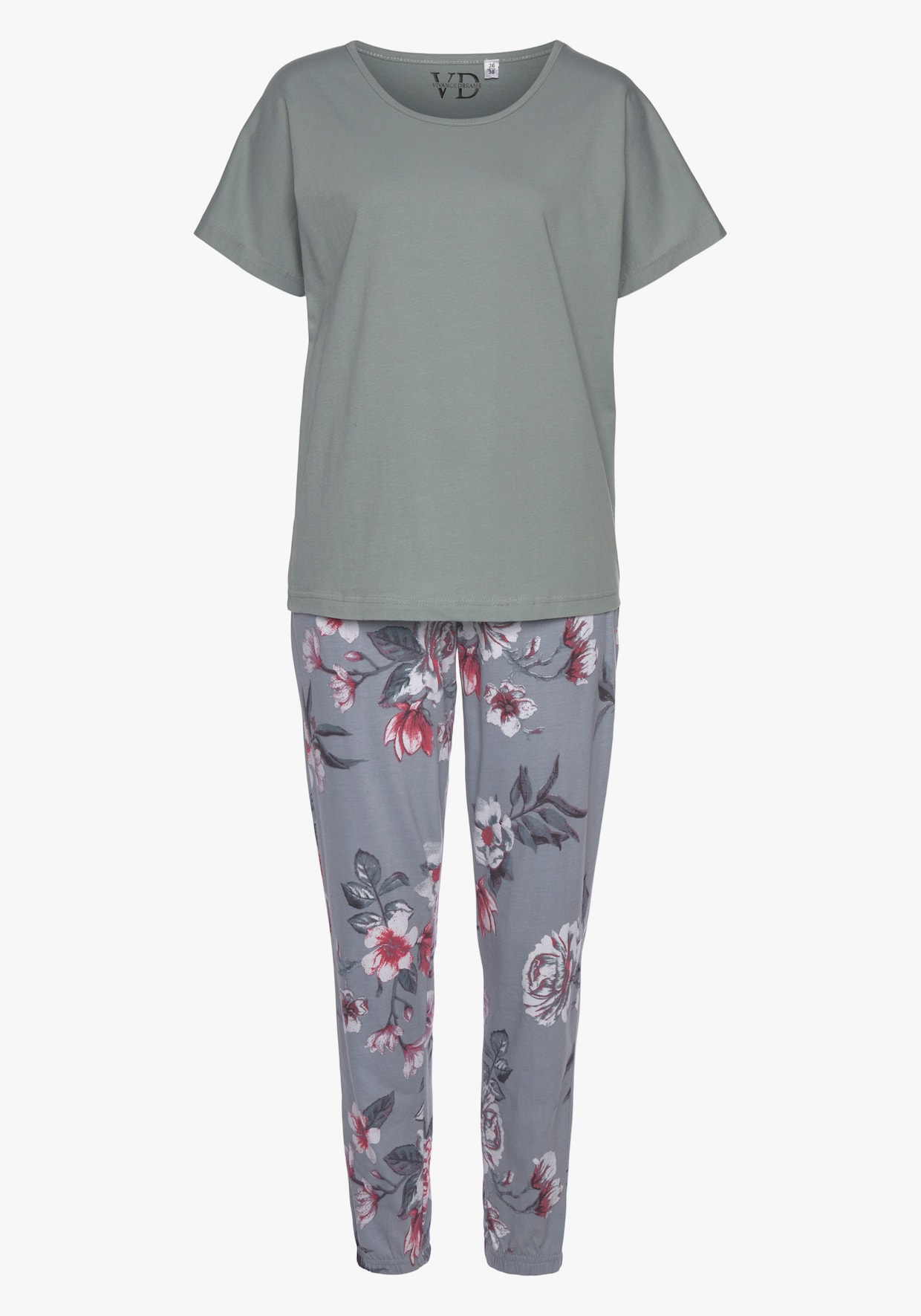 Vivance Dreams Pyjama - mint-grau