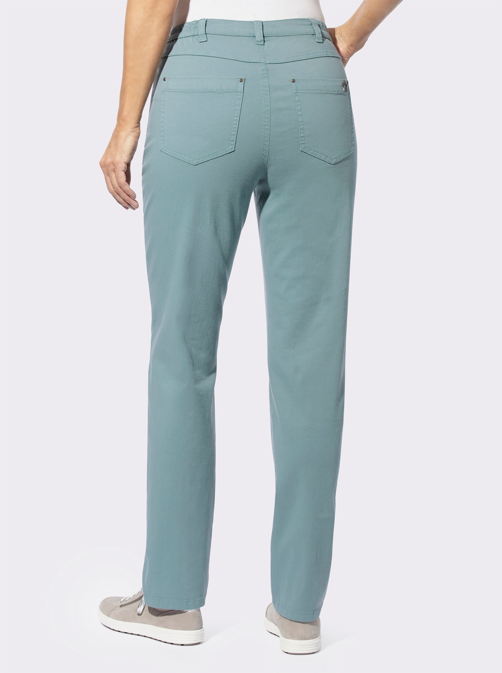 5-Pocket-Hose mit seitlichem Dehnbund - jade