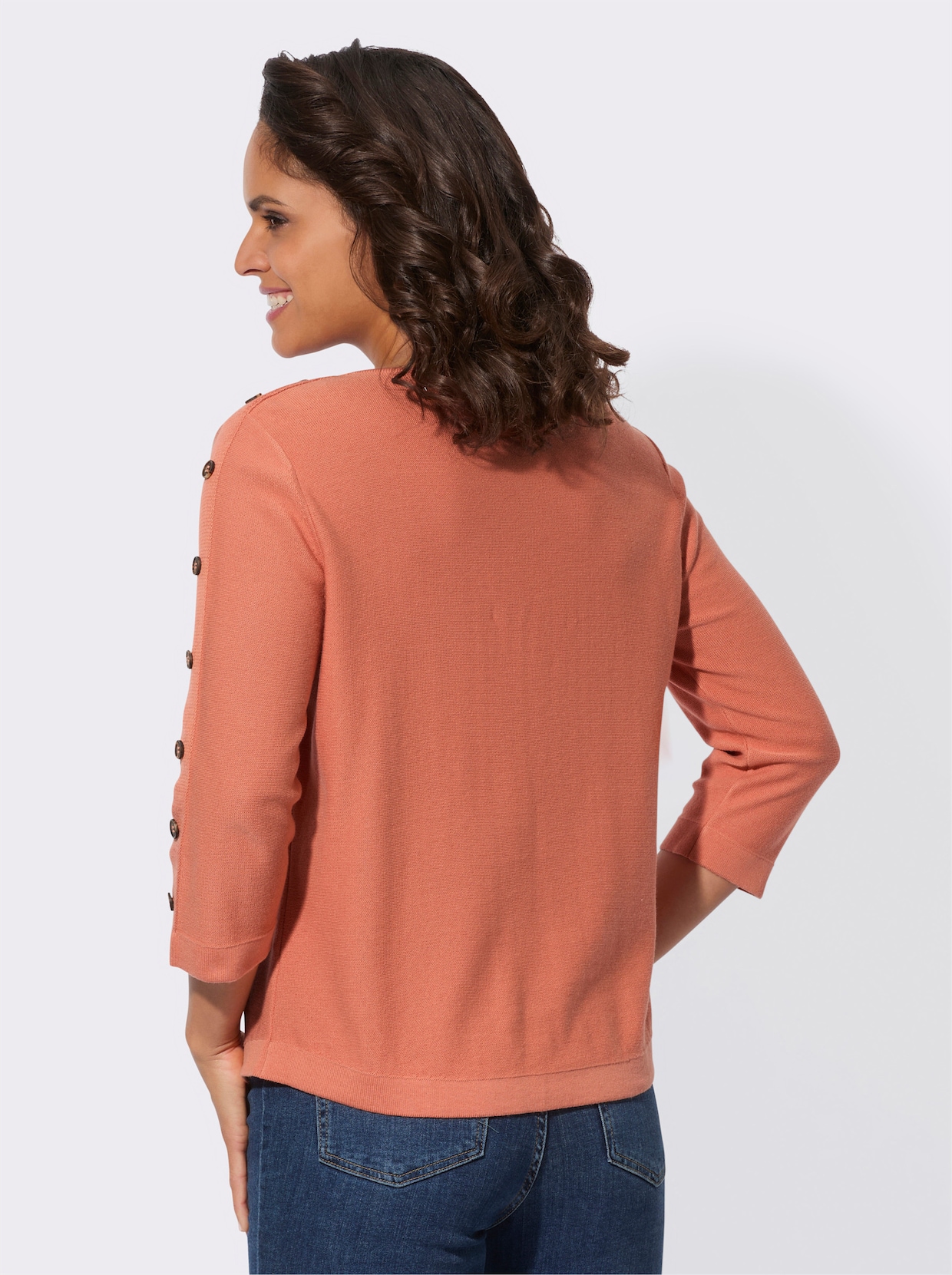 Pullover met 3/4-mouwen - papaya