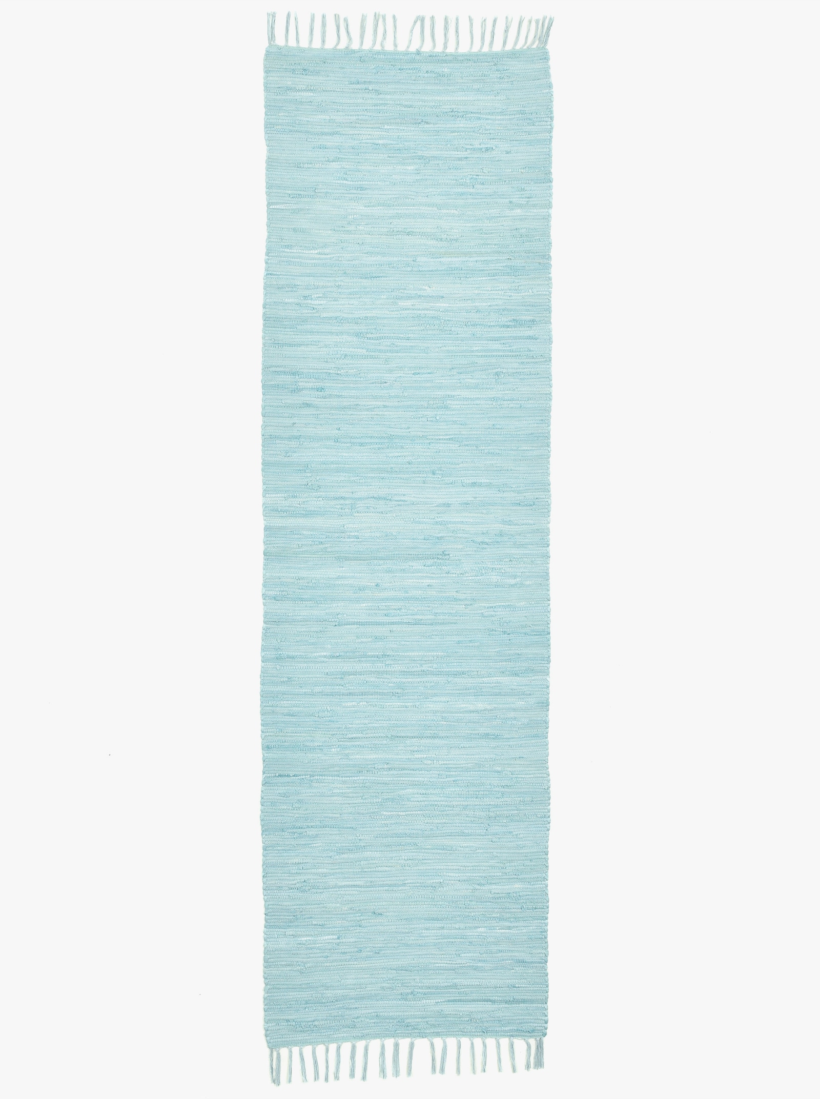 Theko Handwebteppich - hellblau