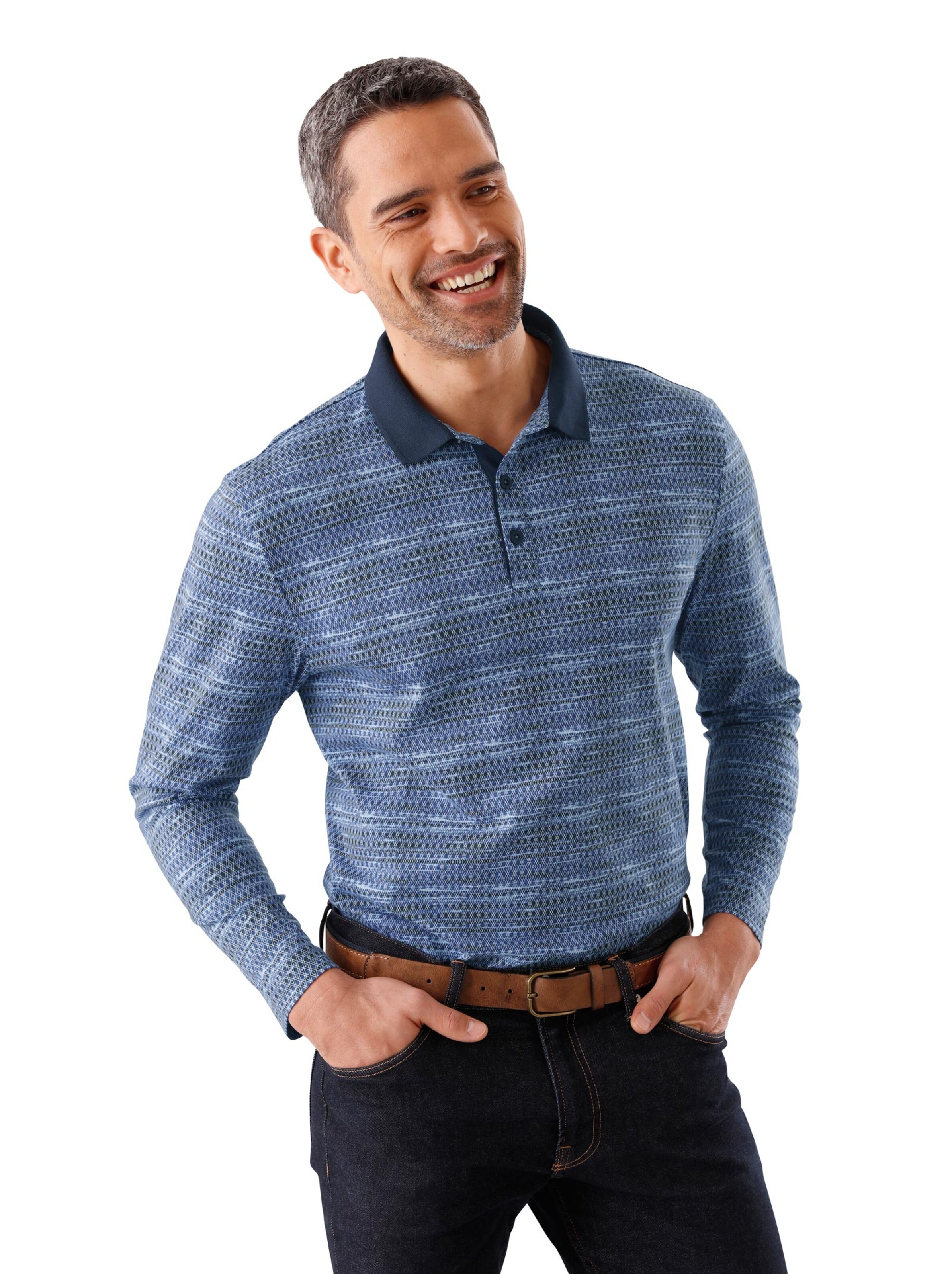 Poloshirt - blau-bedruckt