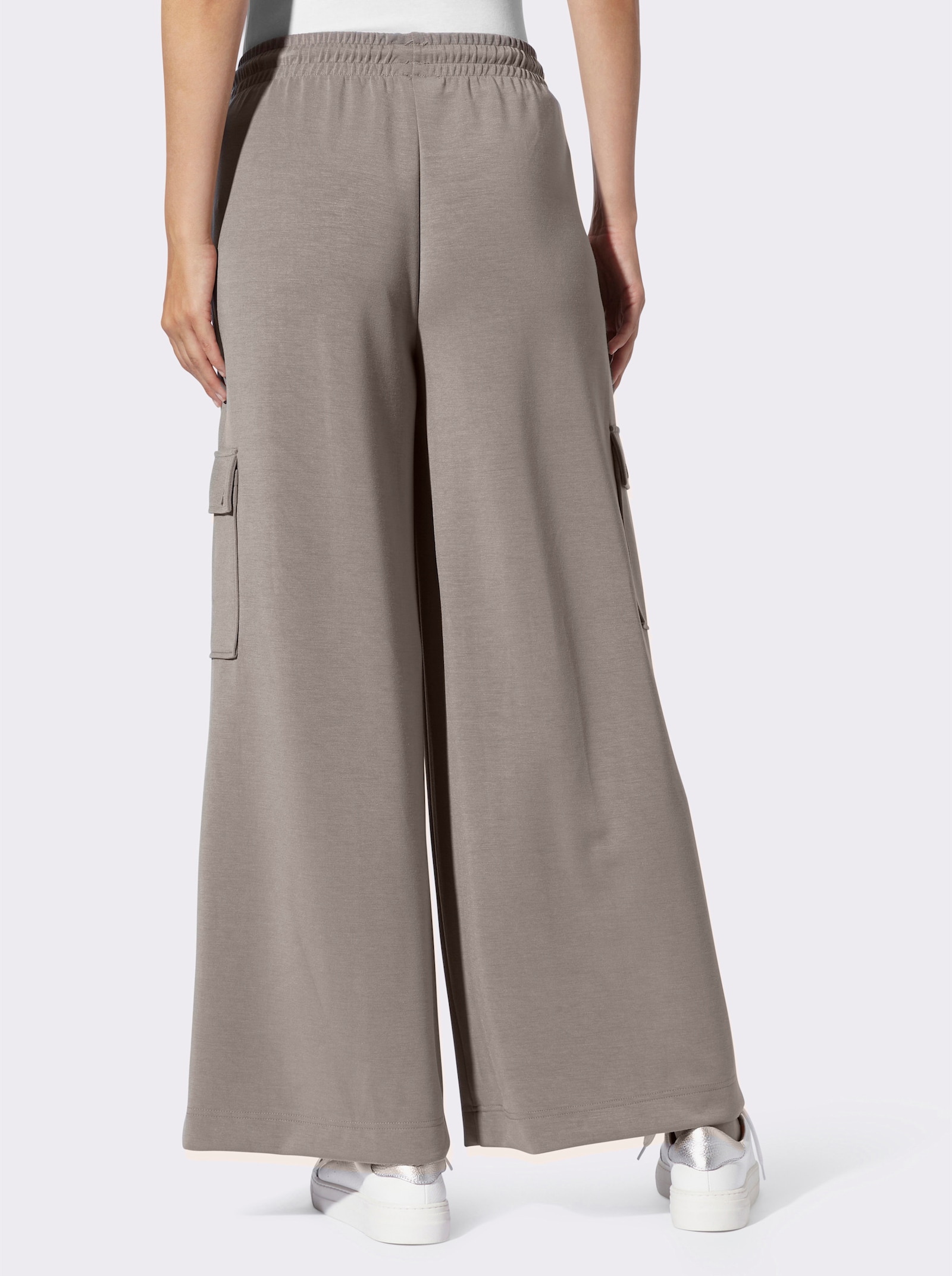 heine Jerseybroek met cargozakken - taupe