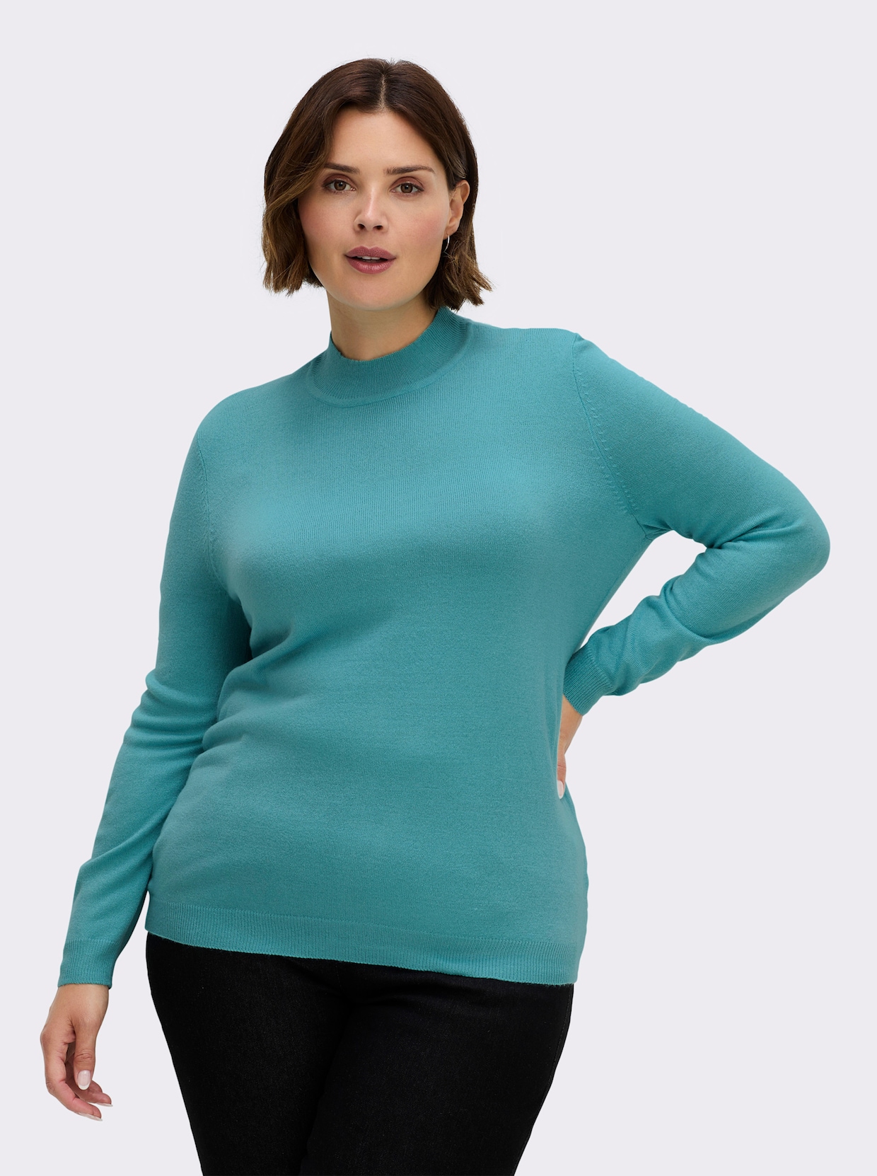 Stehkragenpullover weich wie Kaschmir - ozean
