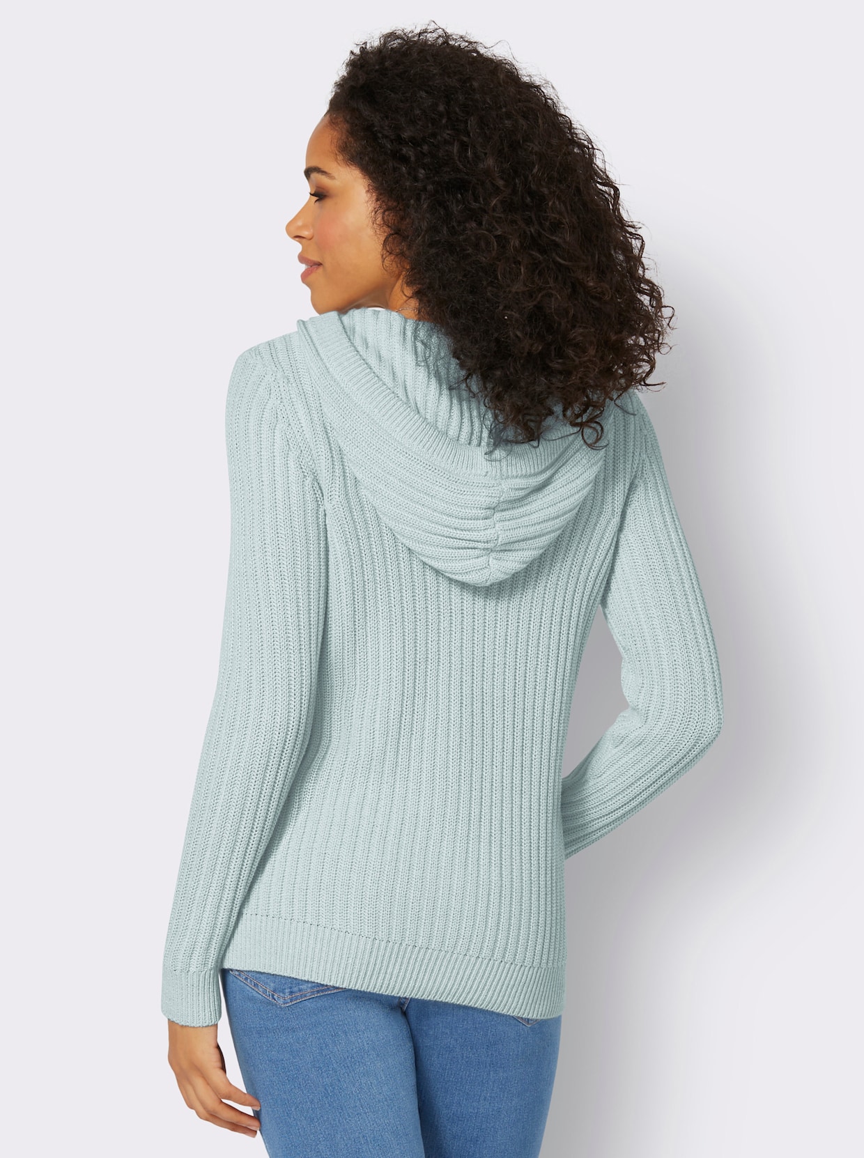 Kapuzenpullover - kalkmint-weiß-meliert