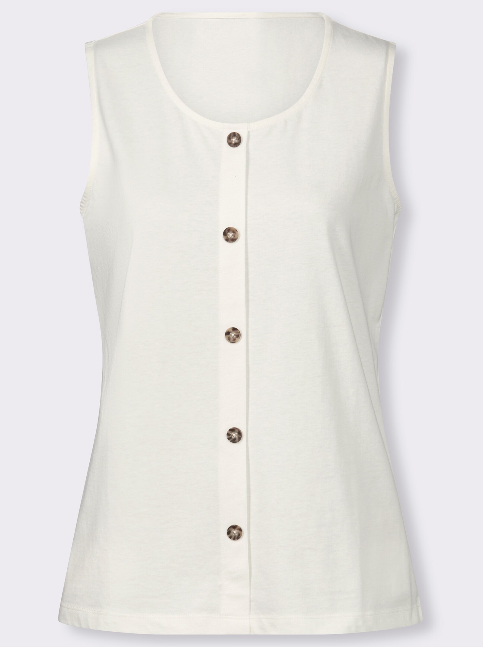 Shirttop mit imitierter Knopfleiste - ecru