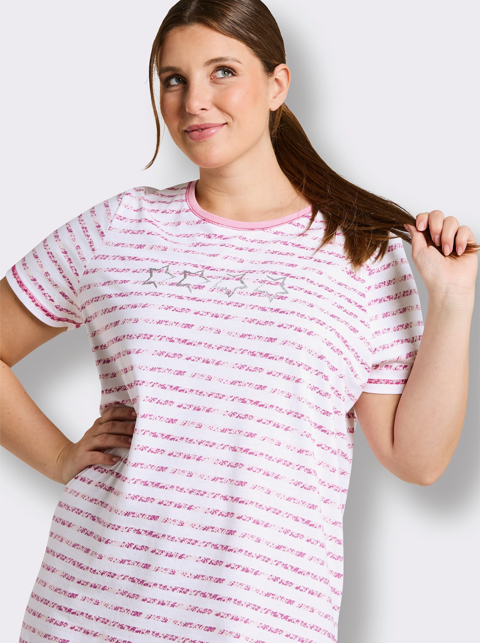 wäschepur Kurzarm Sleepshirts - erika + erika-gestreift