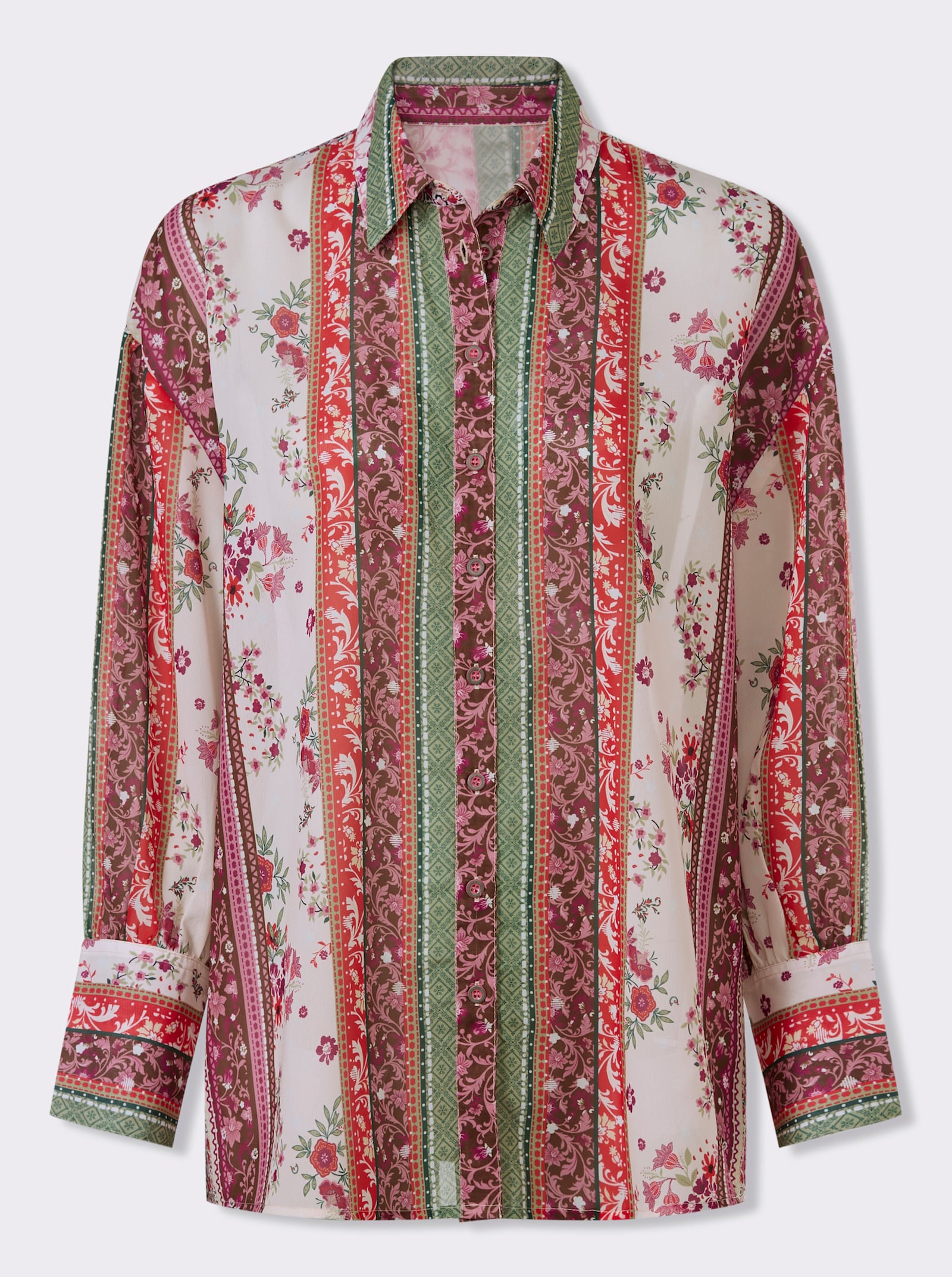 heine Hemdbluse mit Floral-Print - ecru-erdbeere-bedruckt