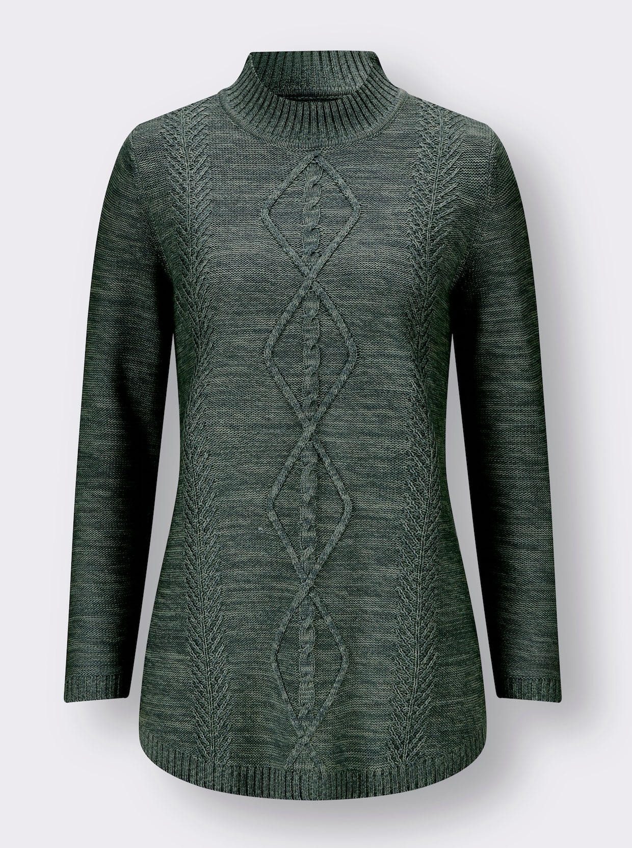 Pullover met lange mouwen - mos/jade gemêleerd