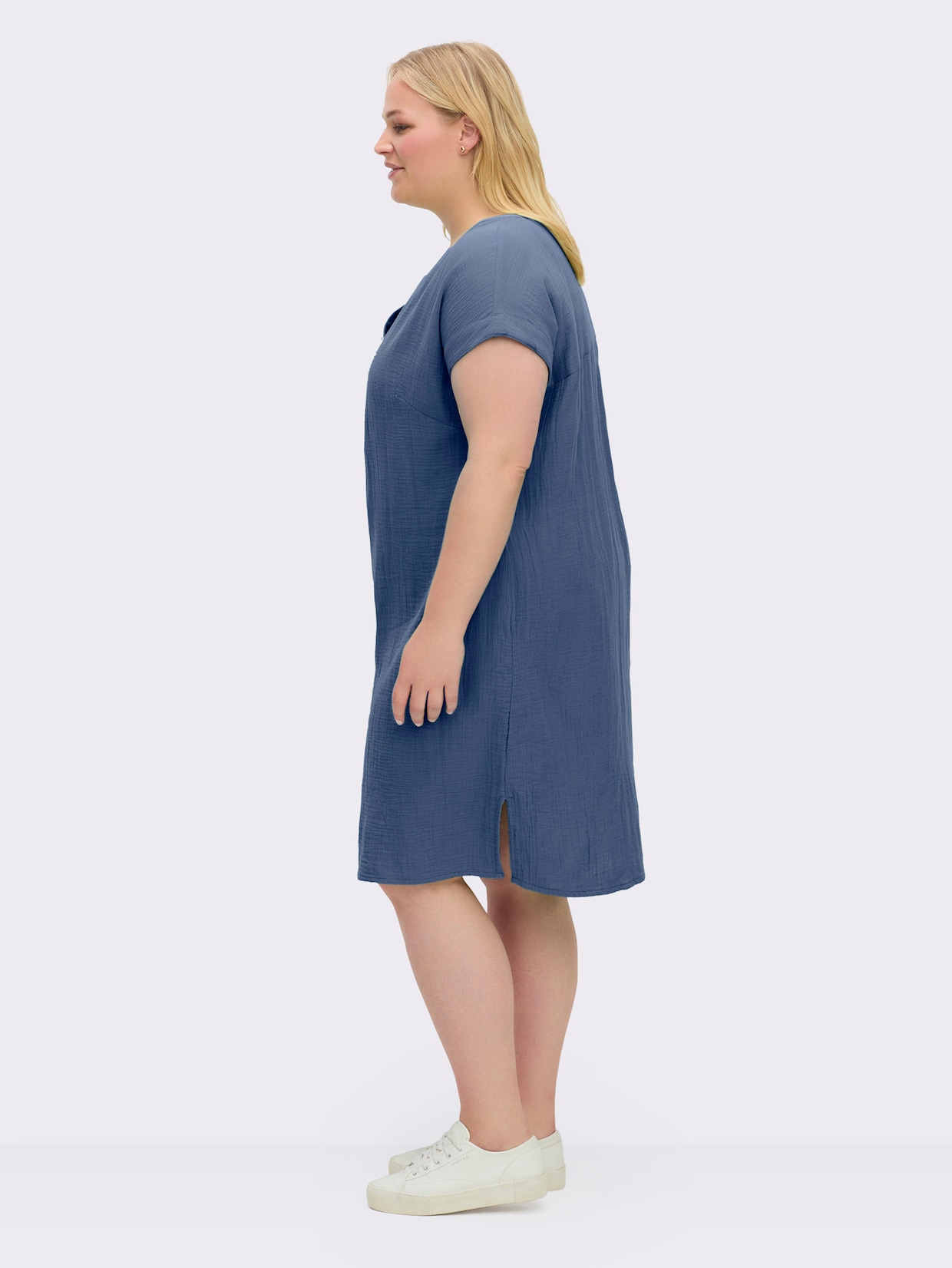 Sommerkleid in Musselin-Qualität - jeansblau