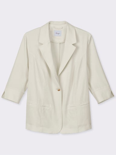 sheego Leinenblazer mit 3/4-Arm - ecru