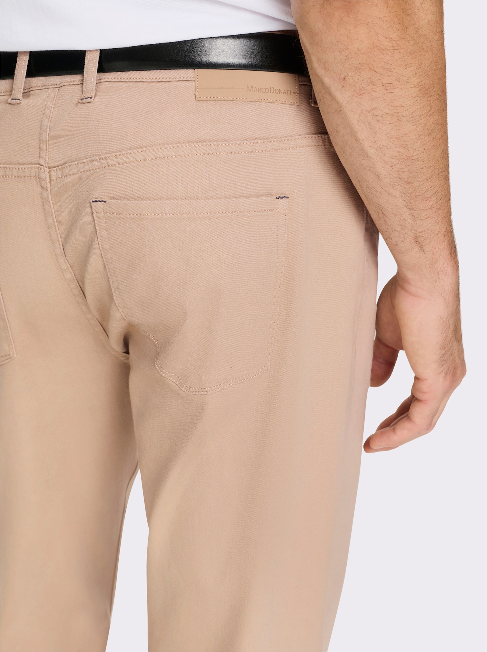 Marco Donati 5-Pocket-Jeans mit Crinkle-Effekten - beige-denim