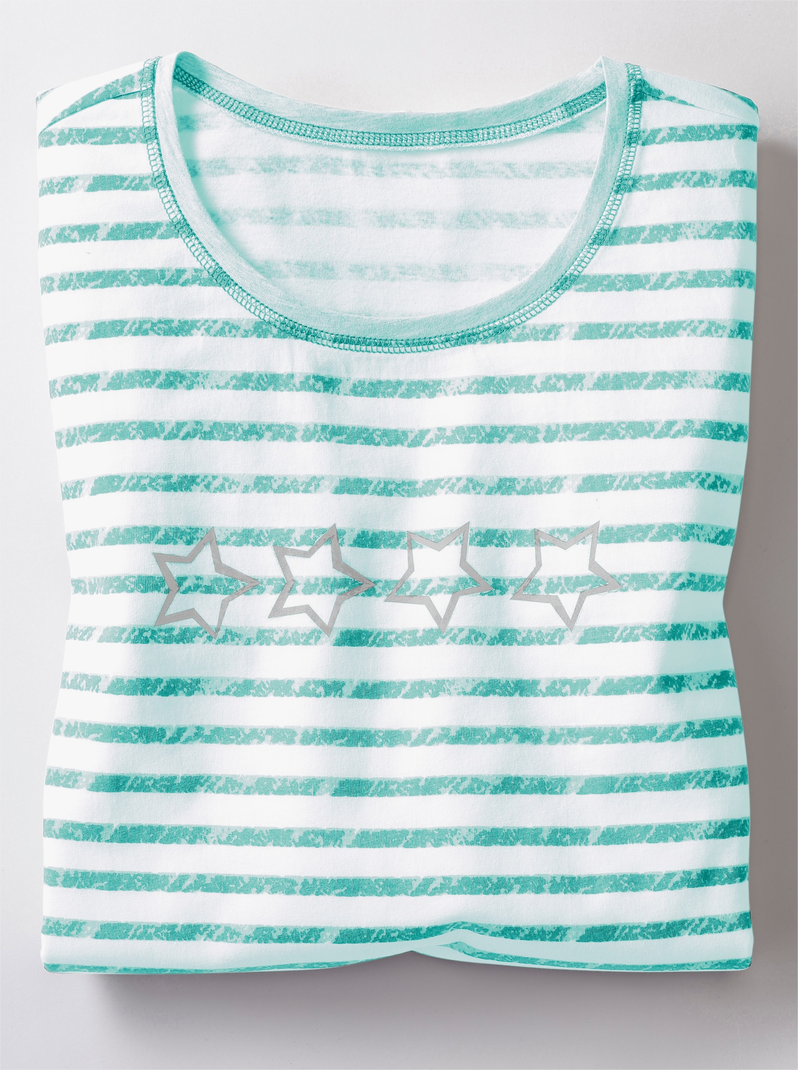 wäschepur Kurzarm Sleepshirts - mint + mint-gestreift