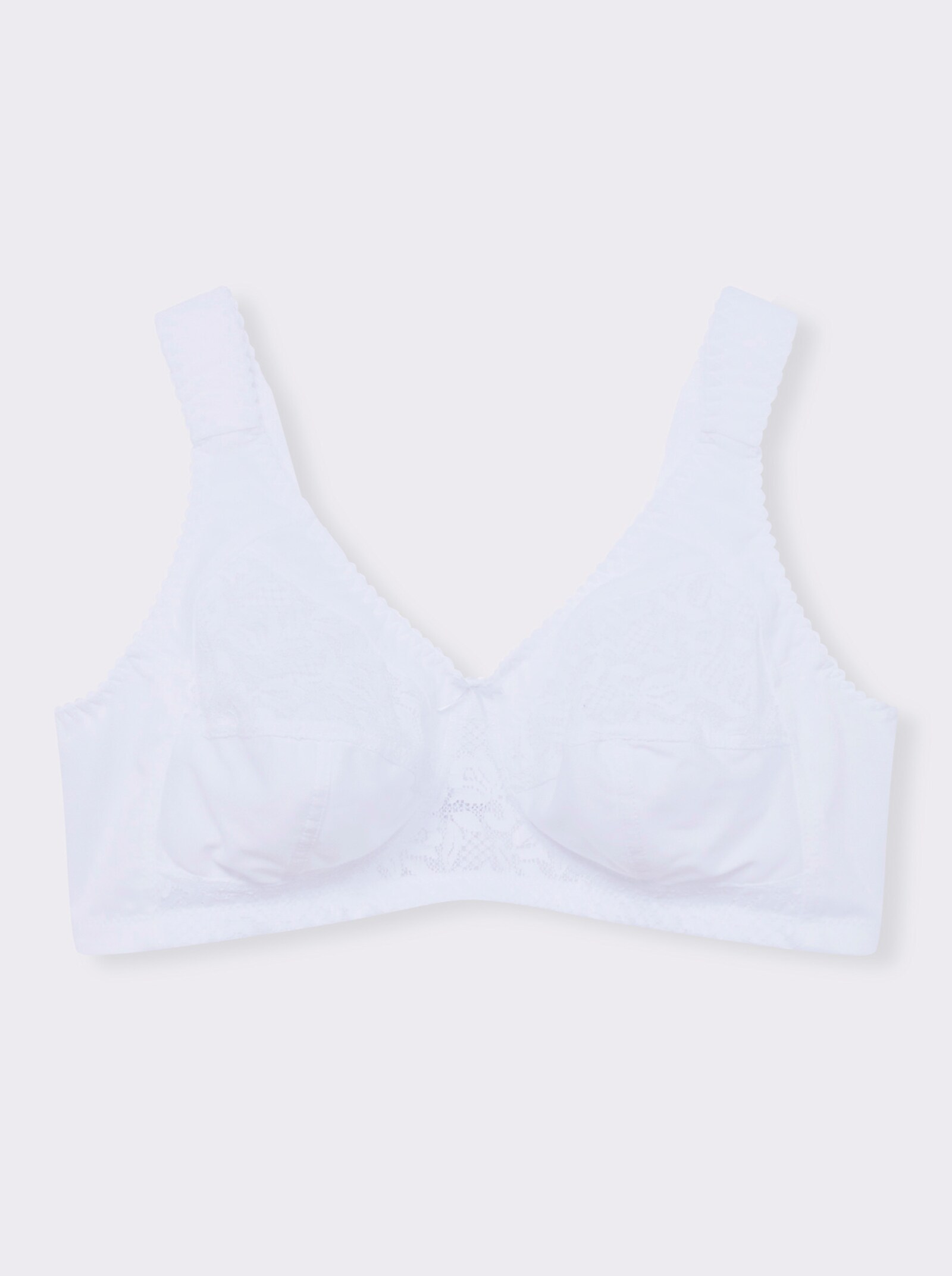 wäschepur Entlastungs-BH ohne Bügel mit Stretch-Spitze - weiß