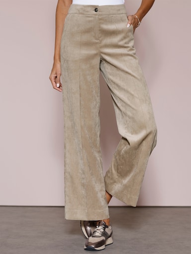 Cordhose mit Dehnbund hinten - sesam