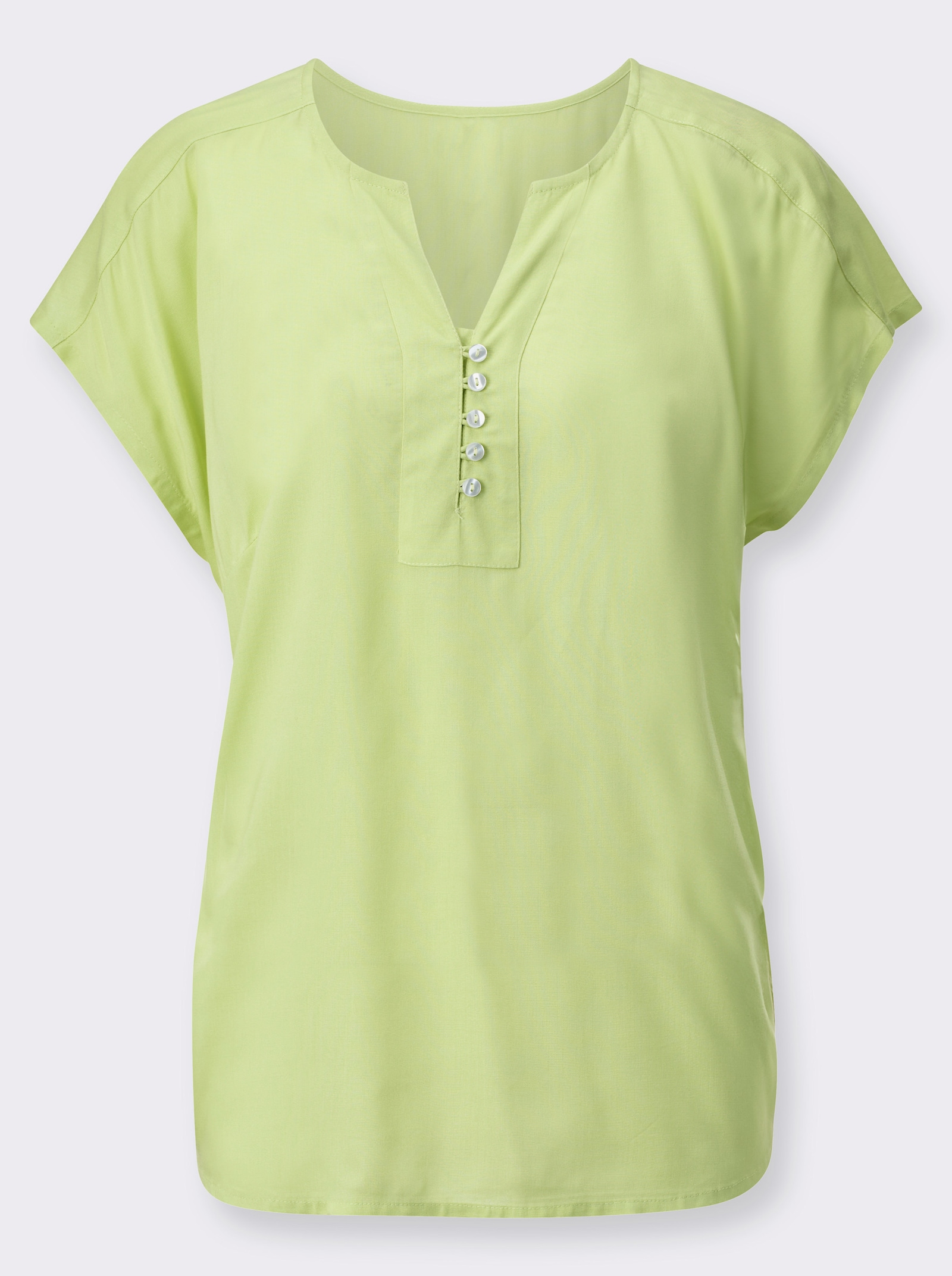 Comfortblouse met knoopsluiting - pistache