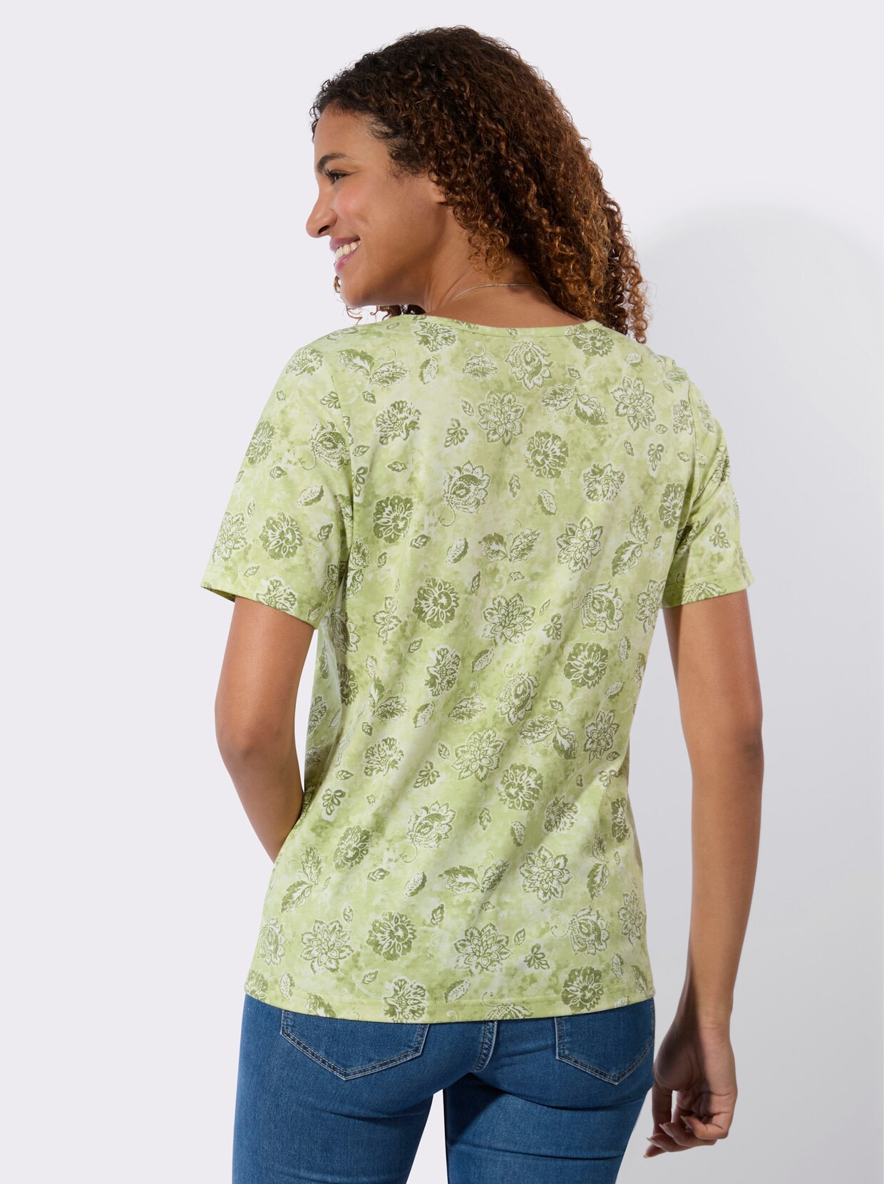 Tunikashirt - lindgrün-bedruckt