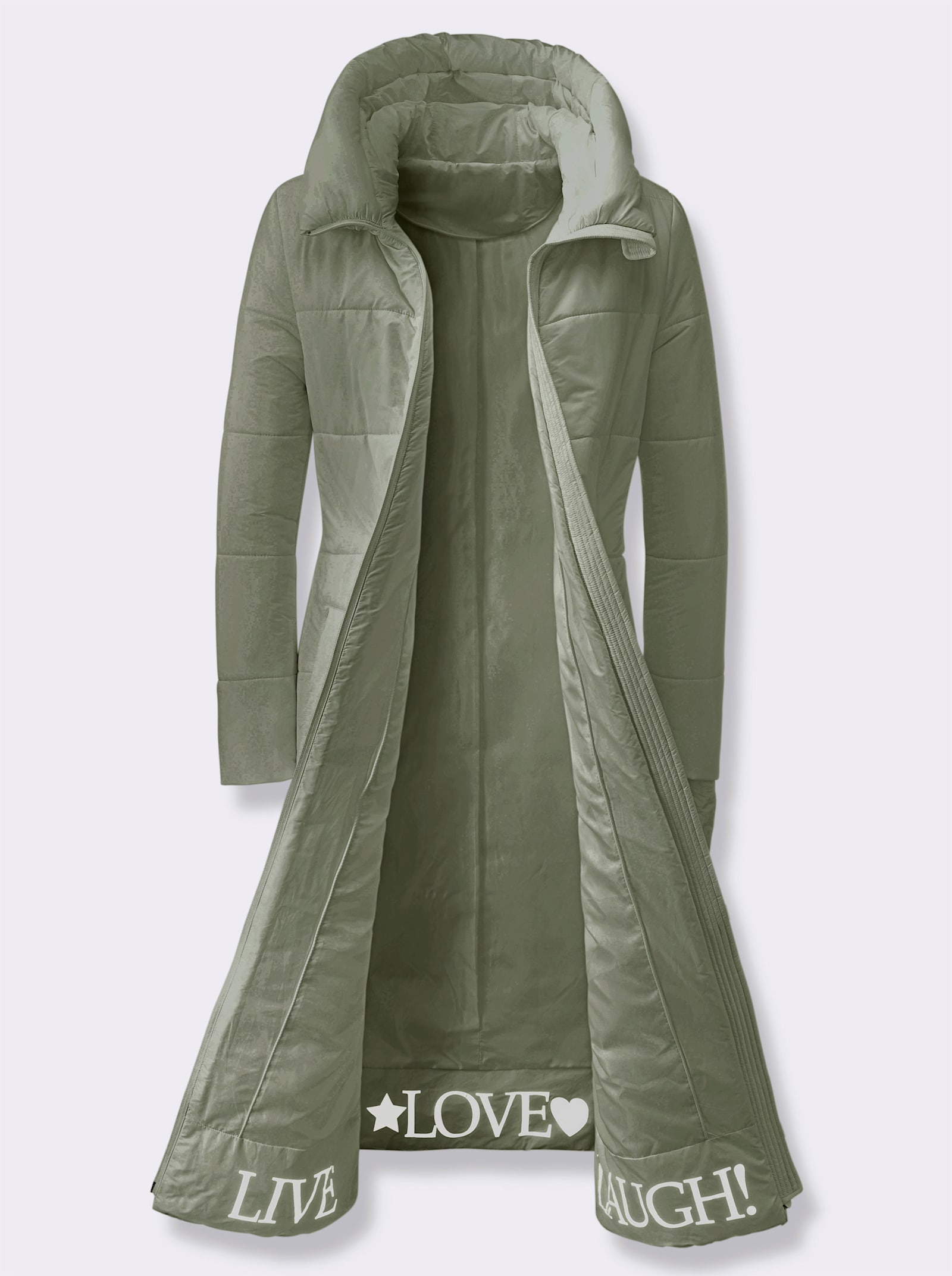 heine Steppmantel mit Seitenschlitzen - khaki