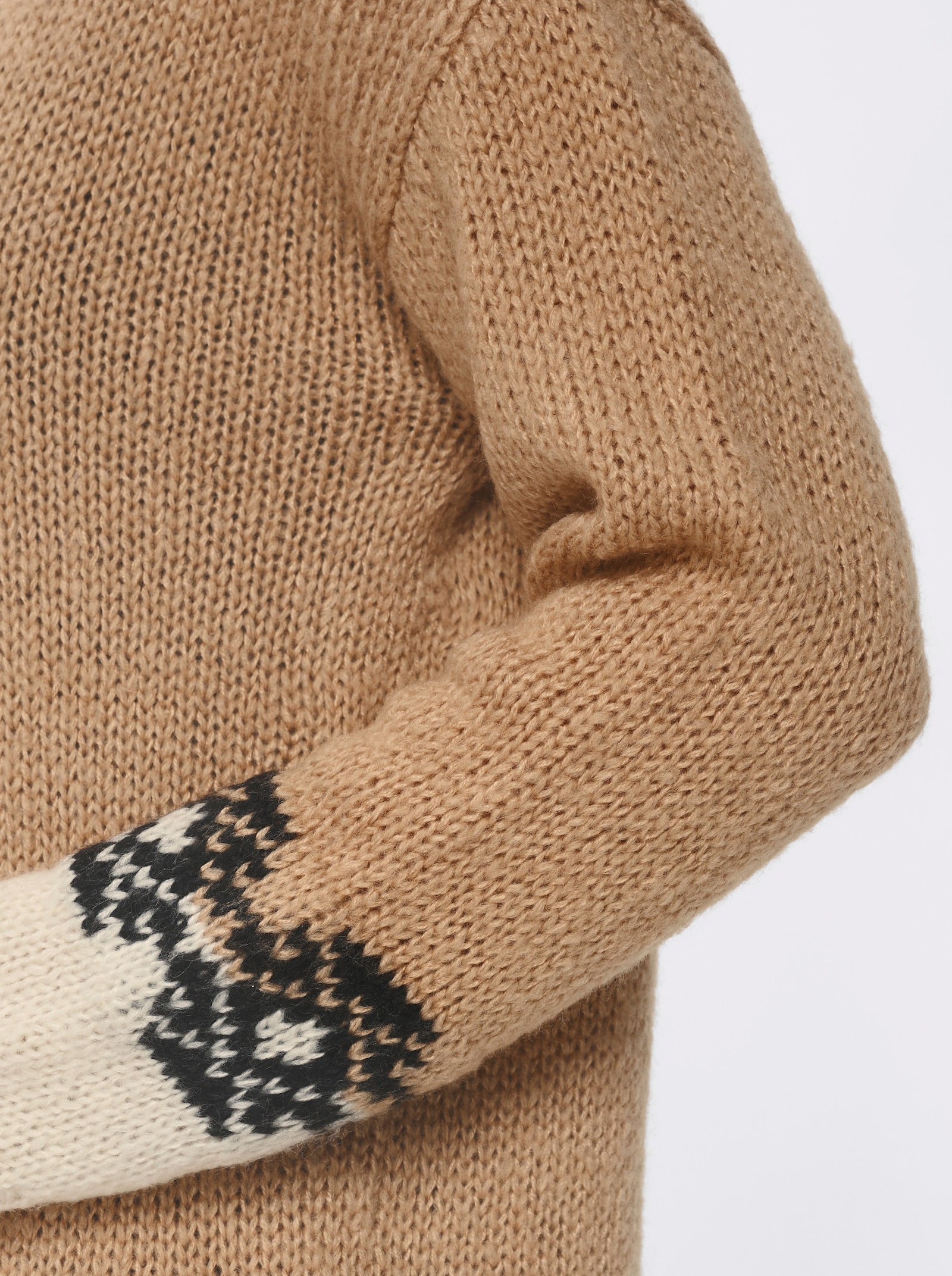 heine Cardigan - camel/zwart gedessineerd