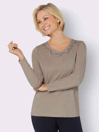 Langarm-Shirt - sesam-dunkeltaupe