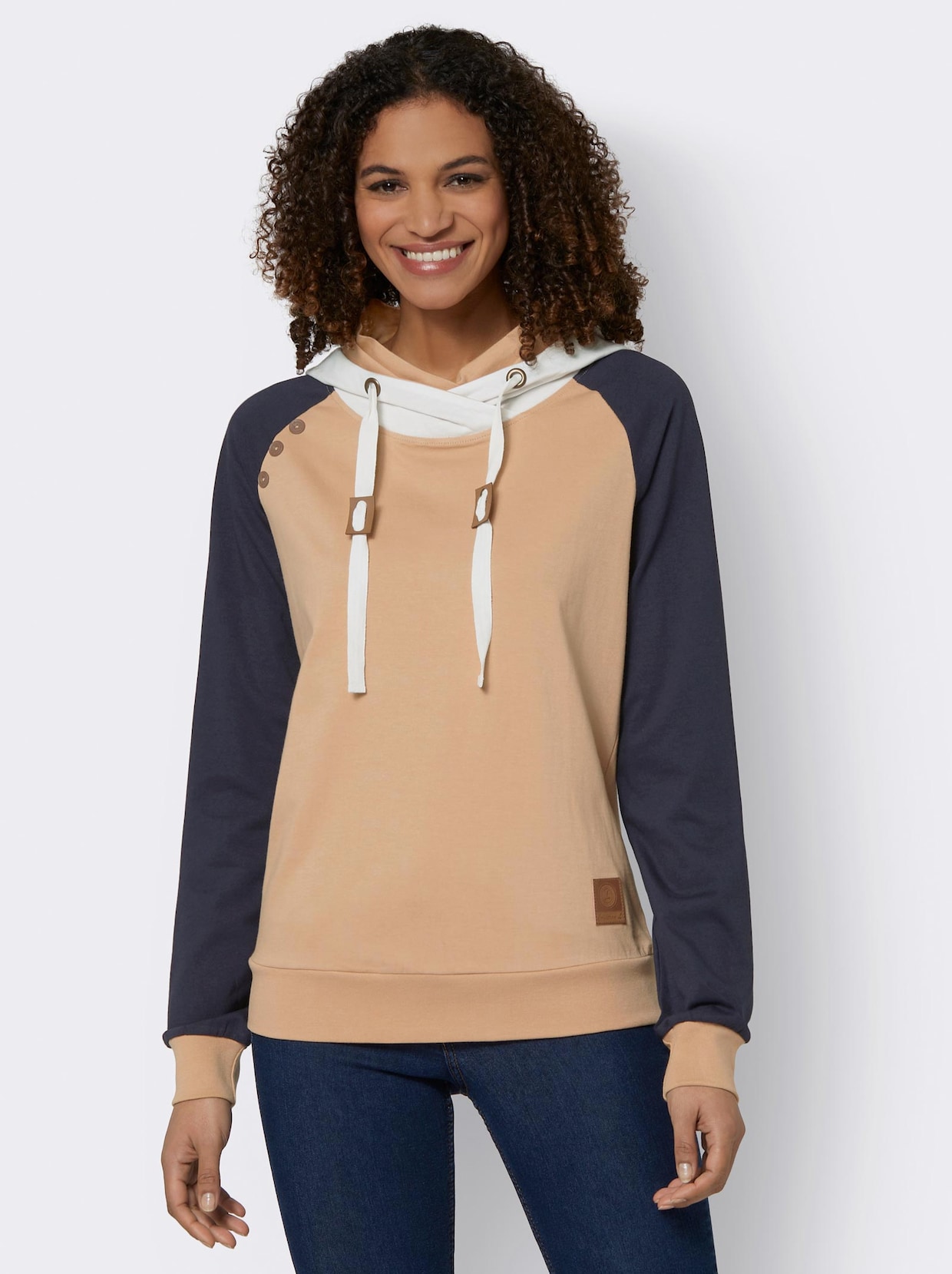 Sweatshirt - camel-marine