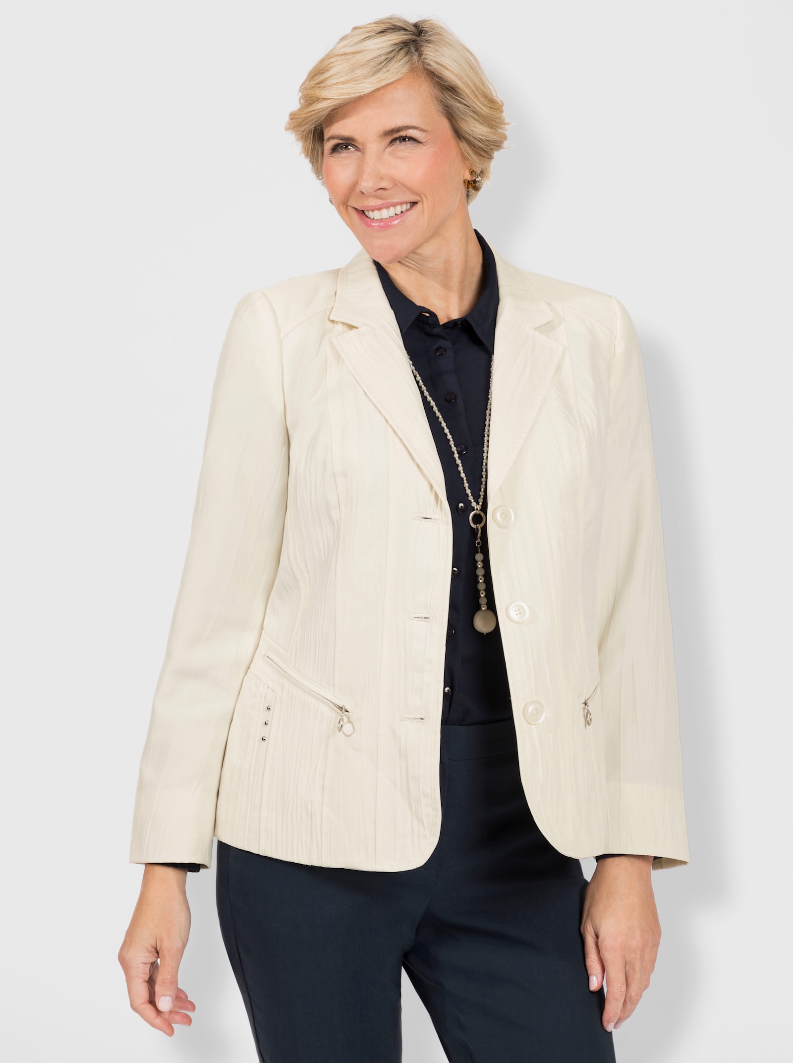 Blazer in Crash-Qualität - champagner