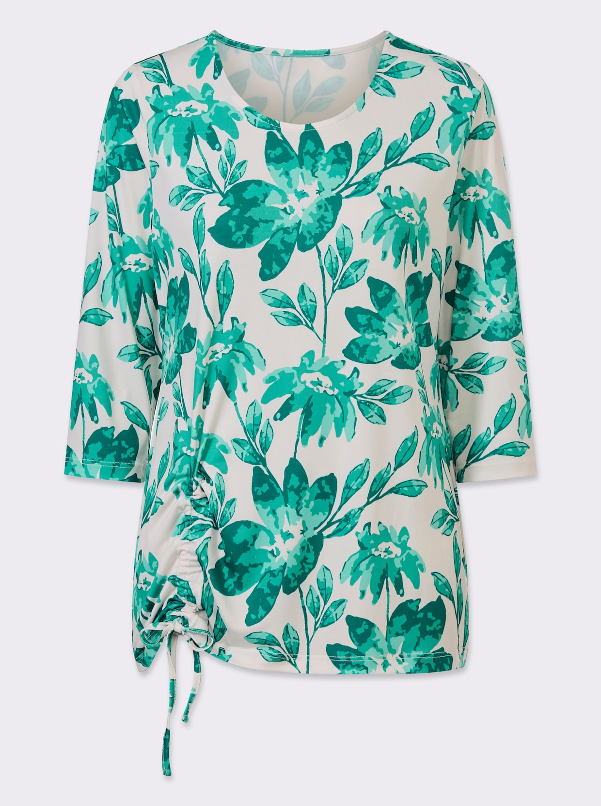 3/4-Arm-Shirt - smaragd-champagner-bedruckt