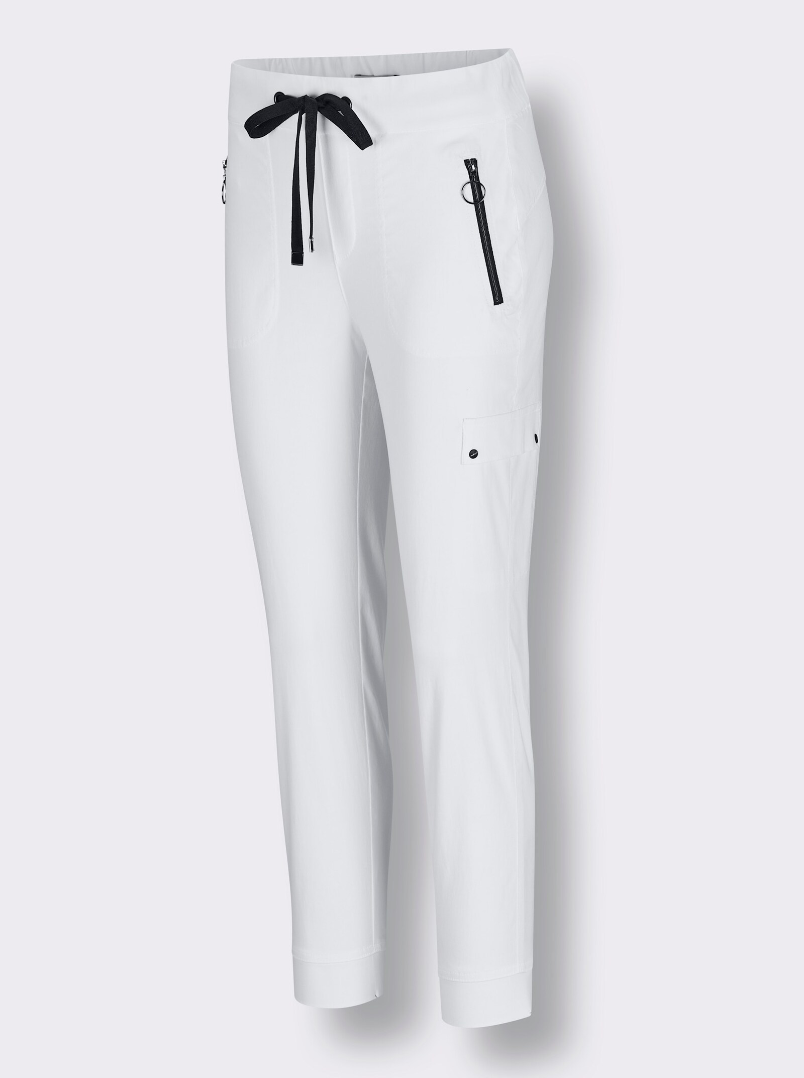 CREATION L PREMIUM Jogg Pants mit innenliegendem Dehnbund - weiß