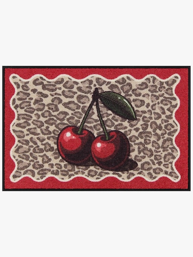 Salonloewe Fußmatte - rot-beige-bedruckt