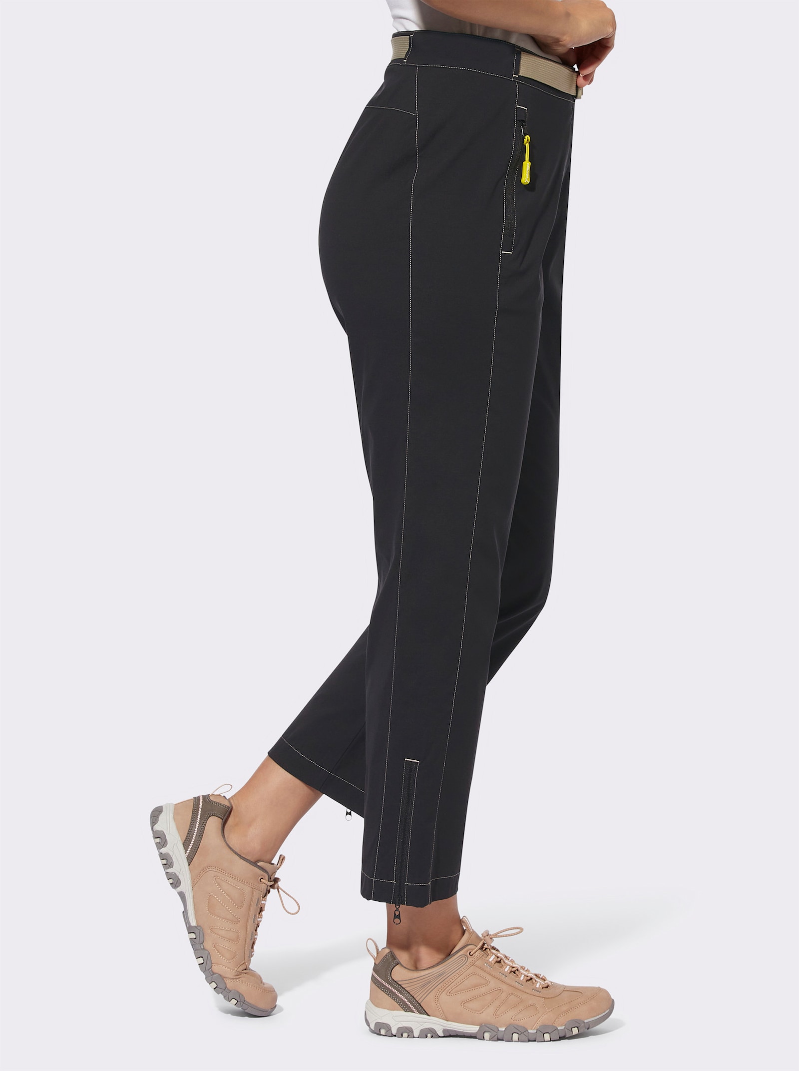 Funktionshose inklusive Gürtel - schwarz