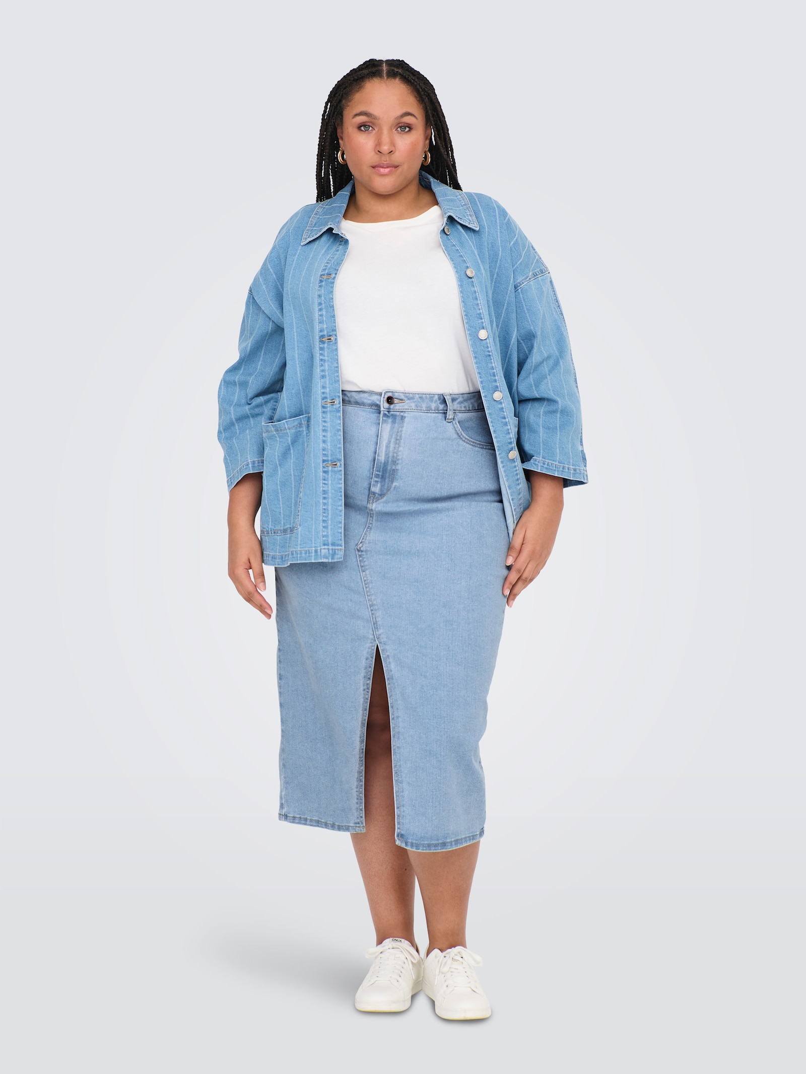 ONLY CARMAKOMA Jeansrock - light blue denim